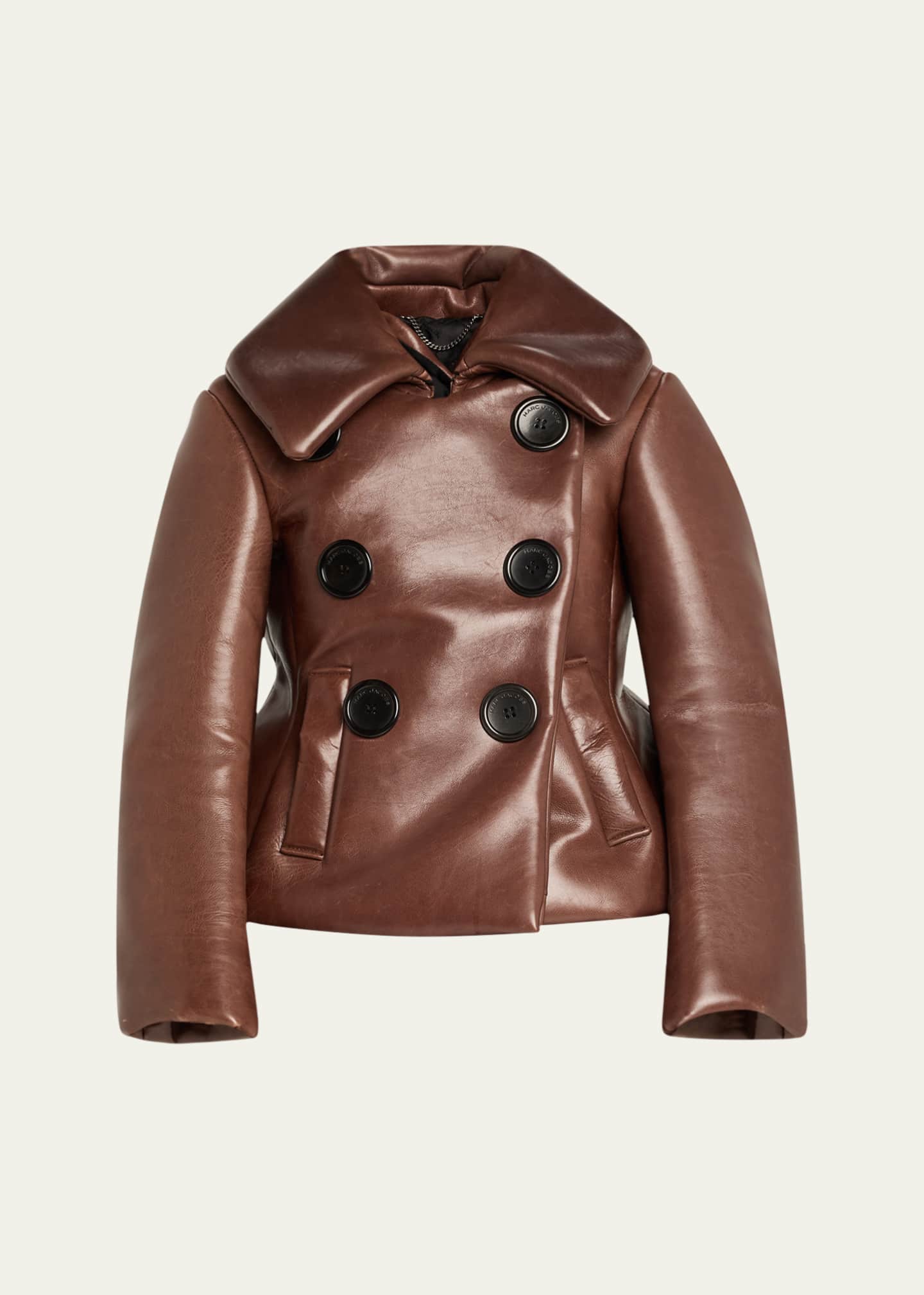 Marc Jacobs Runway Shrunken Leather Double-Breasted Jacket