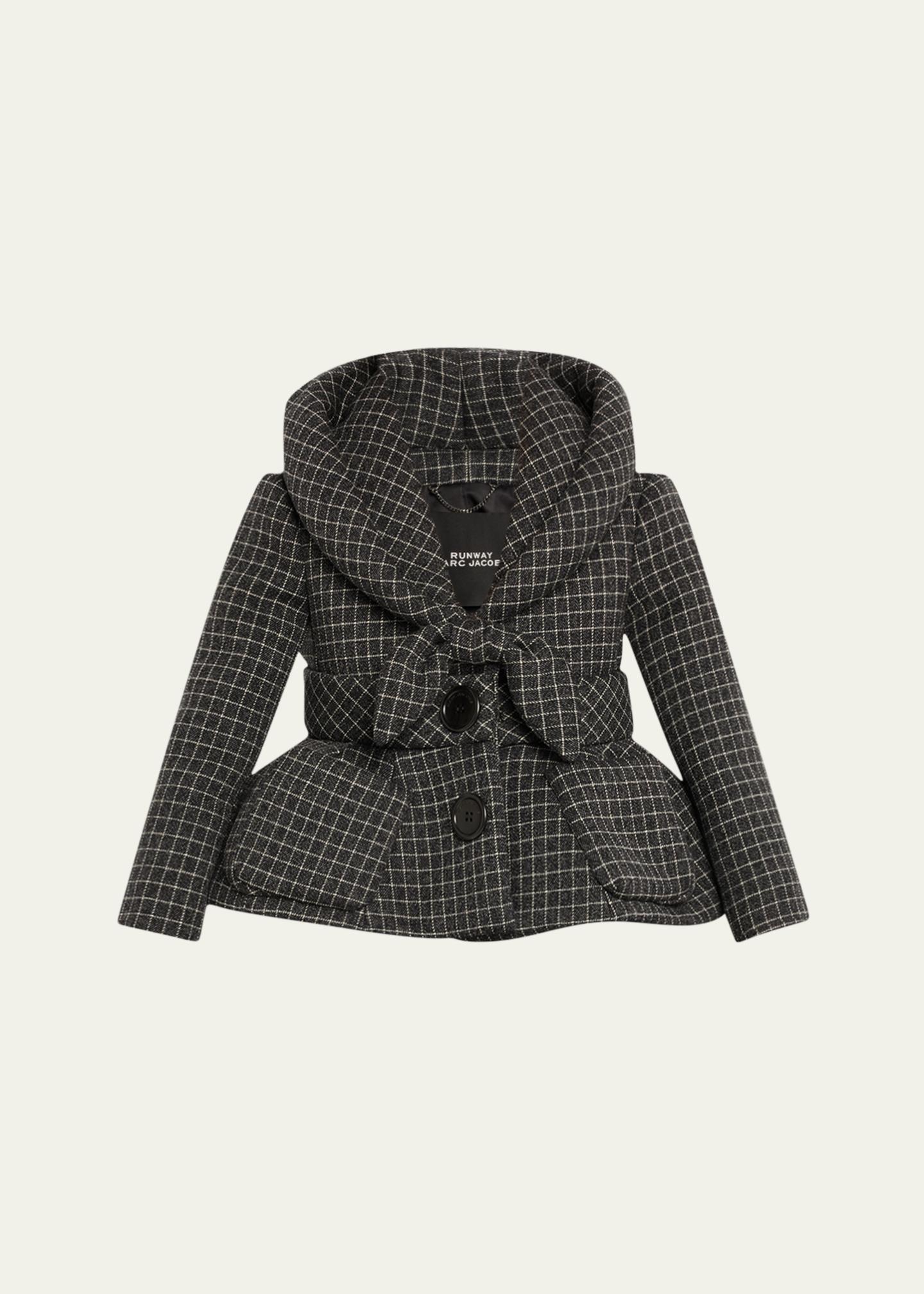 Marc Jacobs Runway Check Wool Padded Crop Hooded Jacket - Bergdorf