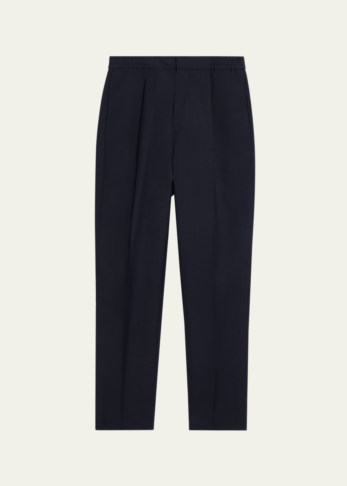 Officine Generale Men's Drew Straight-Fit Pleated Stretch Pants Image 1 of 5