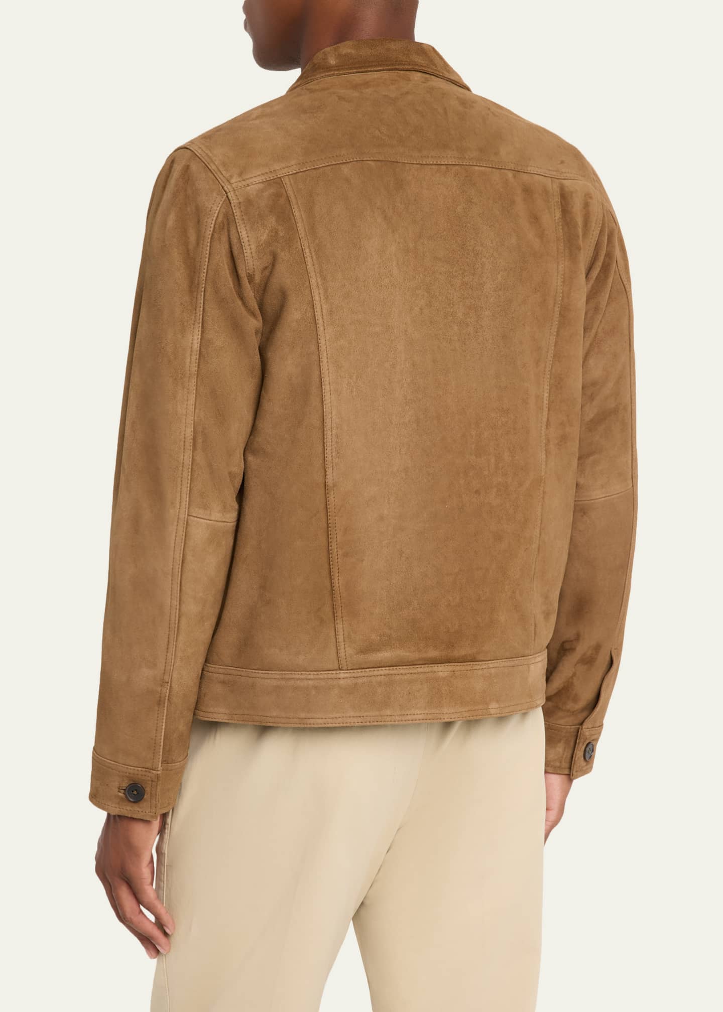 Officine Generale Men's Lazlo Suede Button-Front Shirt Jacket Image 3 of 5
