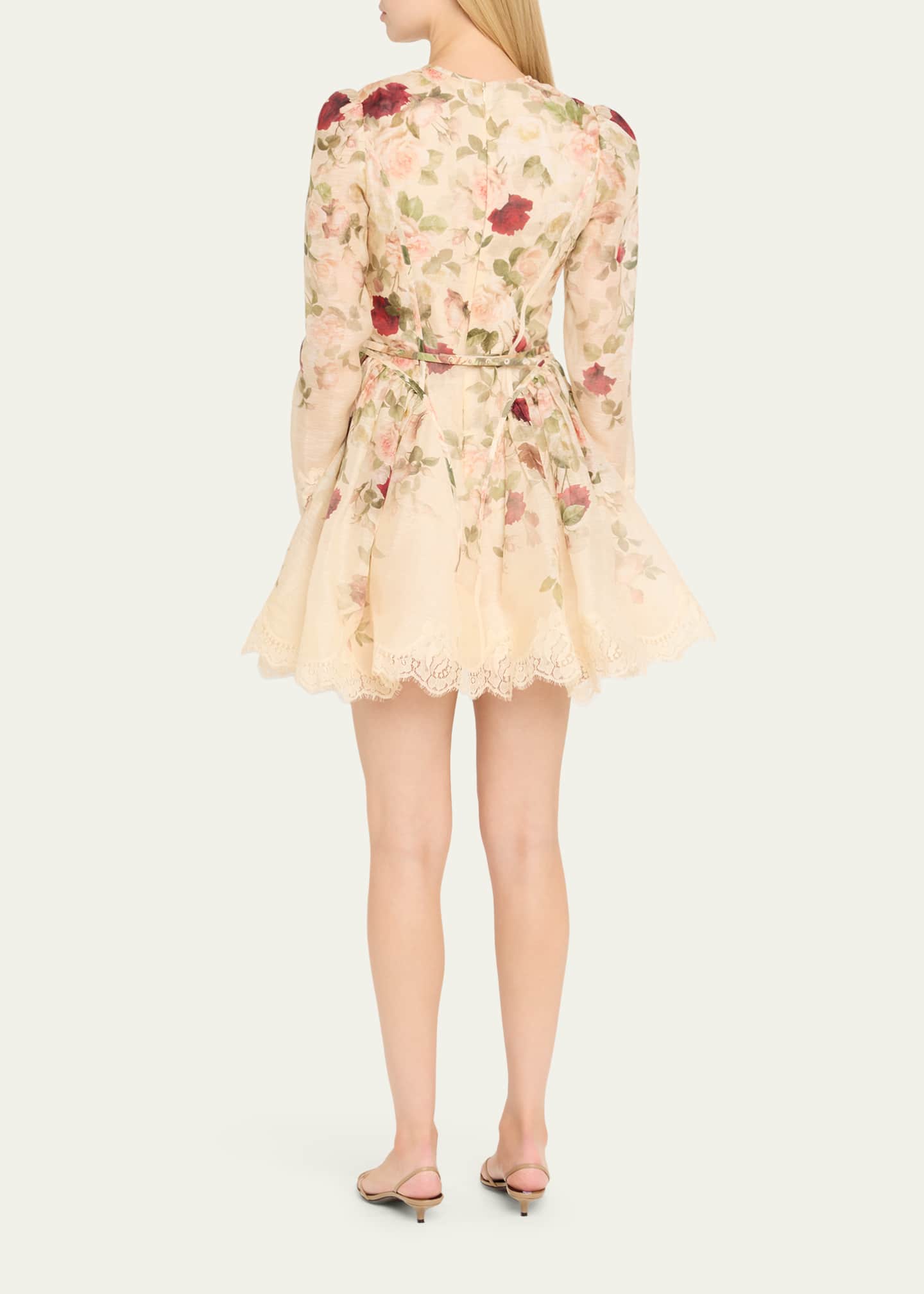 Zimmermann Floral Lace Paneled Mini Dress Image 3 of 5