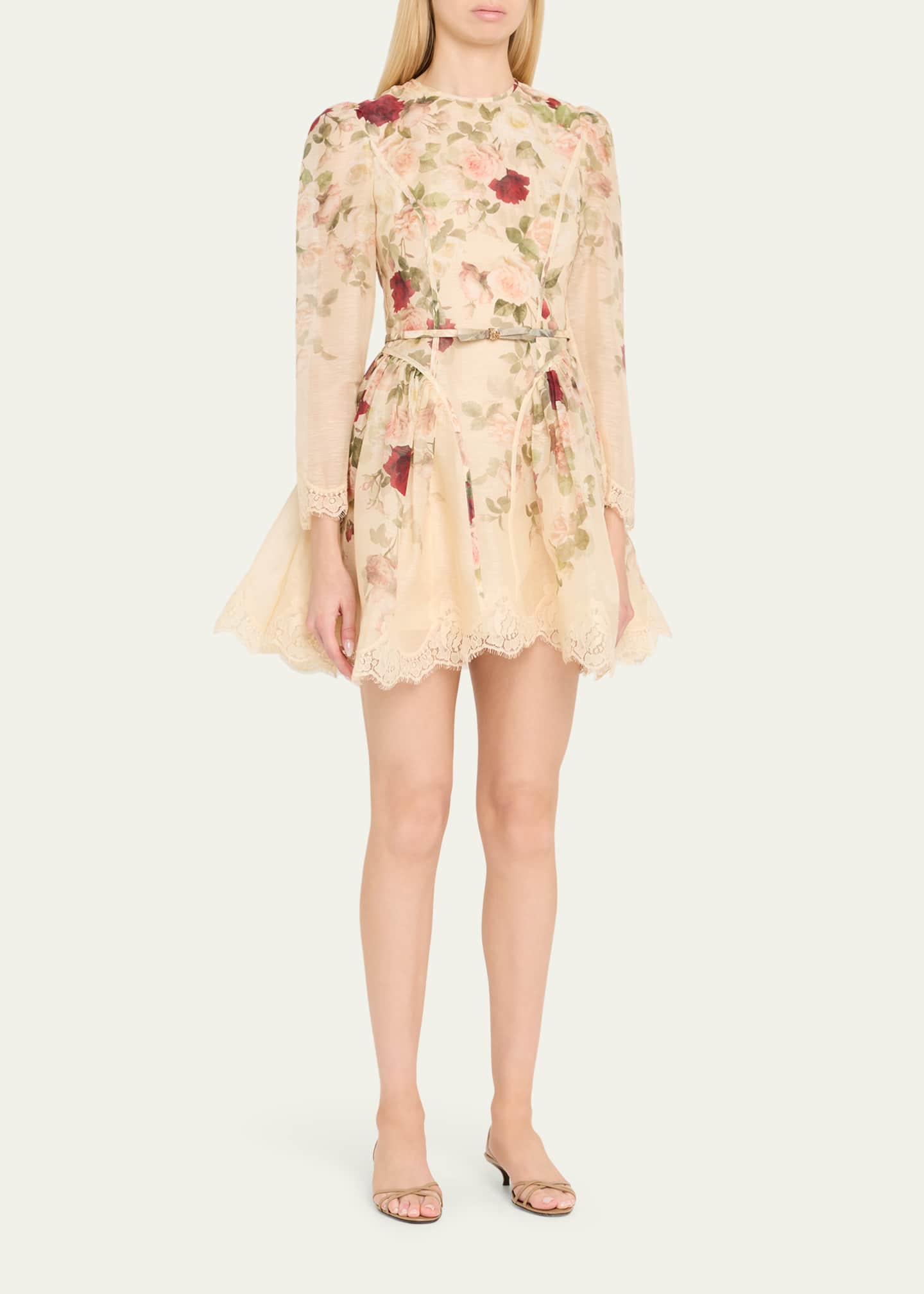 Zimmermann Floral Lace Paneled Mini Dress Image 4 of 5