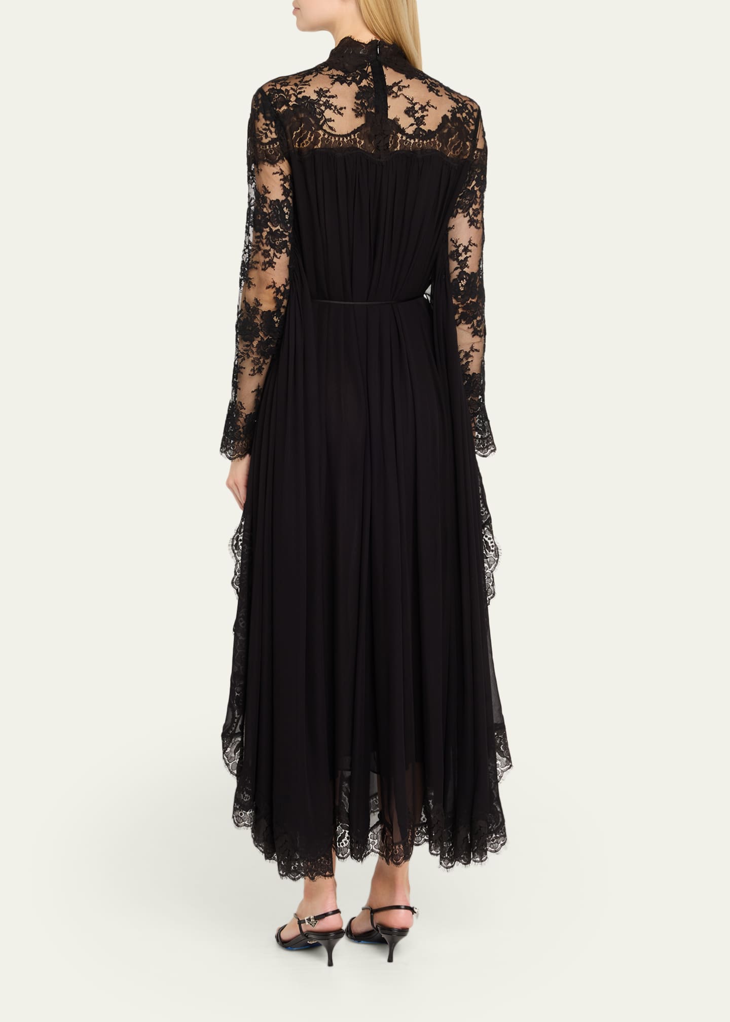 Lace Bat-Wing Maxi Dress