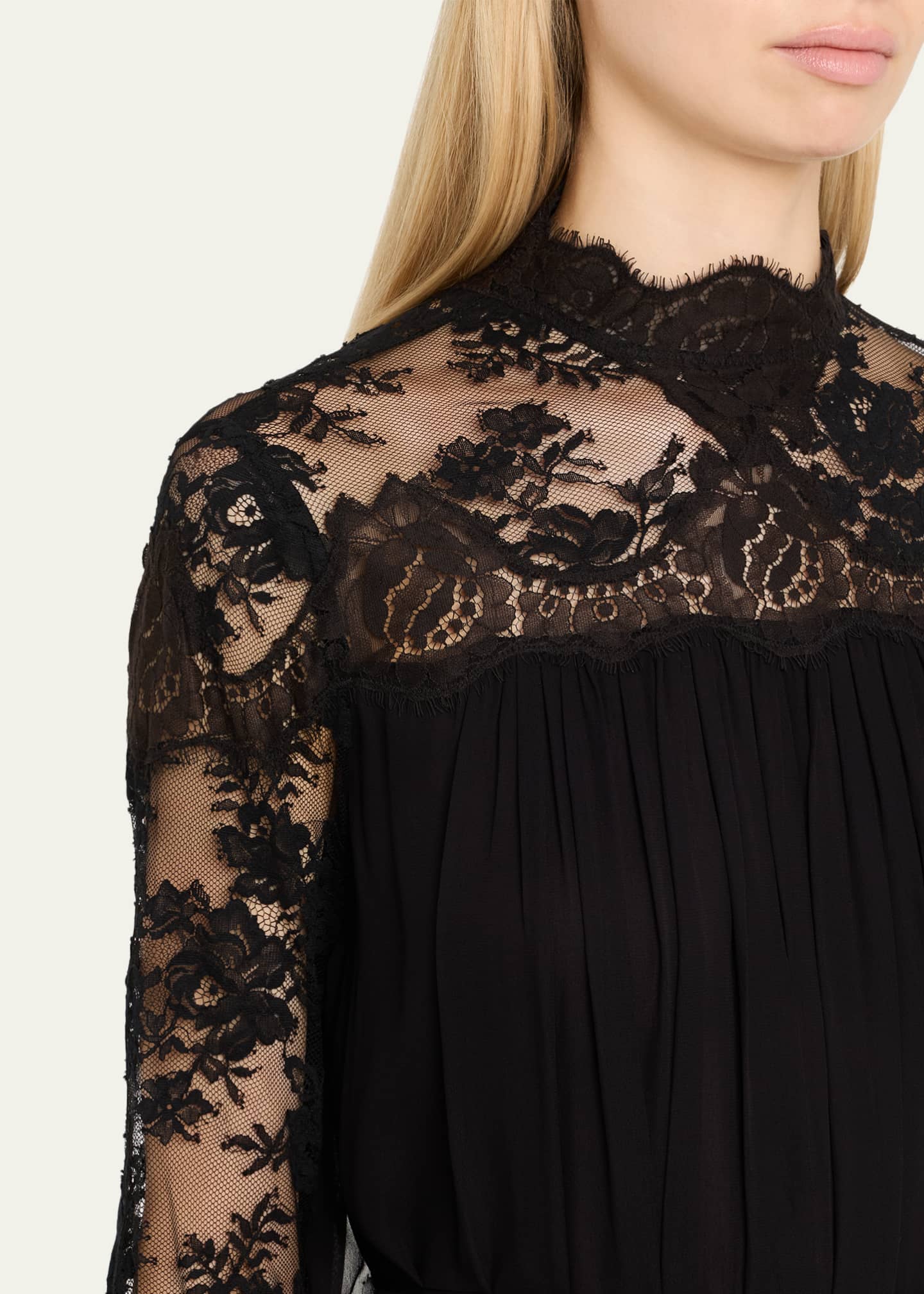 Lace Bat-Wing Maxi Dress