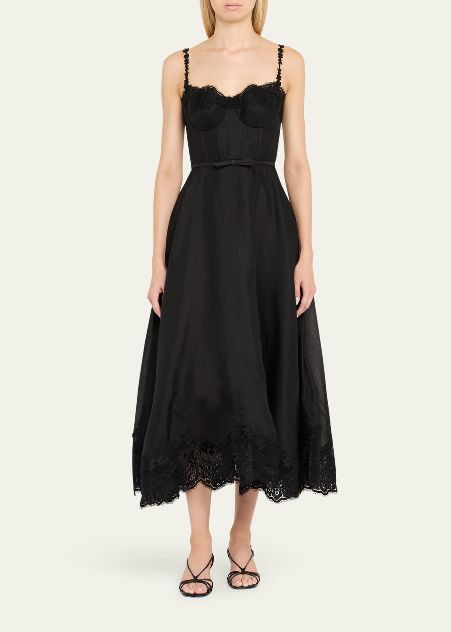 Lace-Trim Corset Picnic Dress