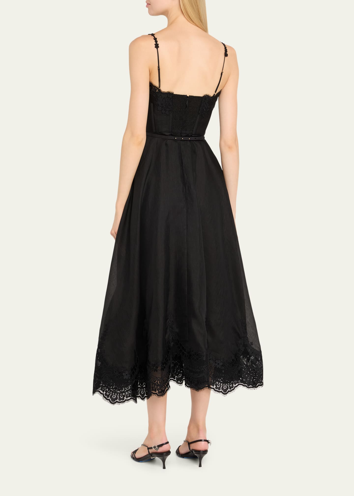Lace-Trim Corset Picnic Dress