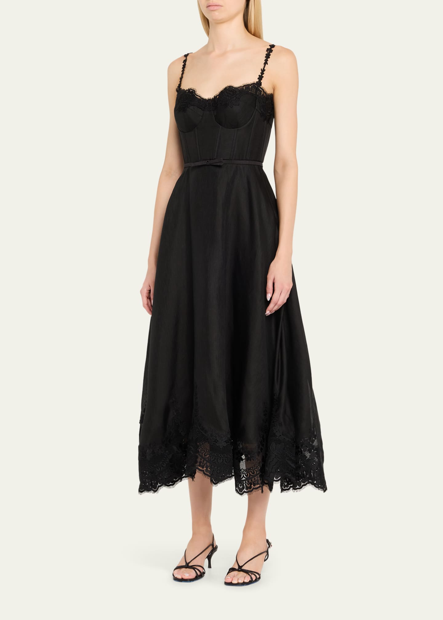 Lace-Trim Corset Picnic Dress