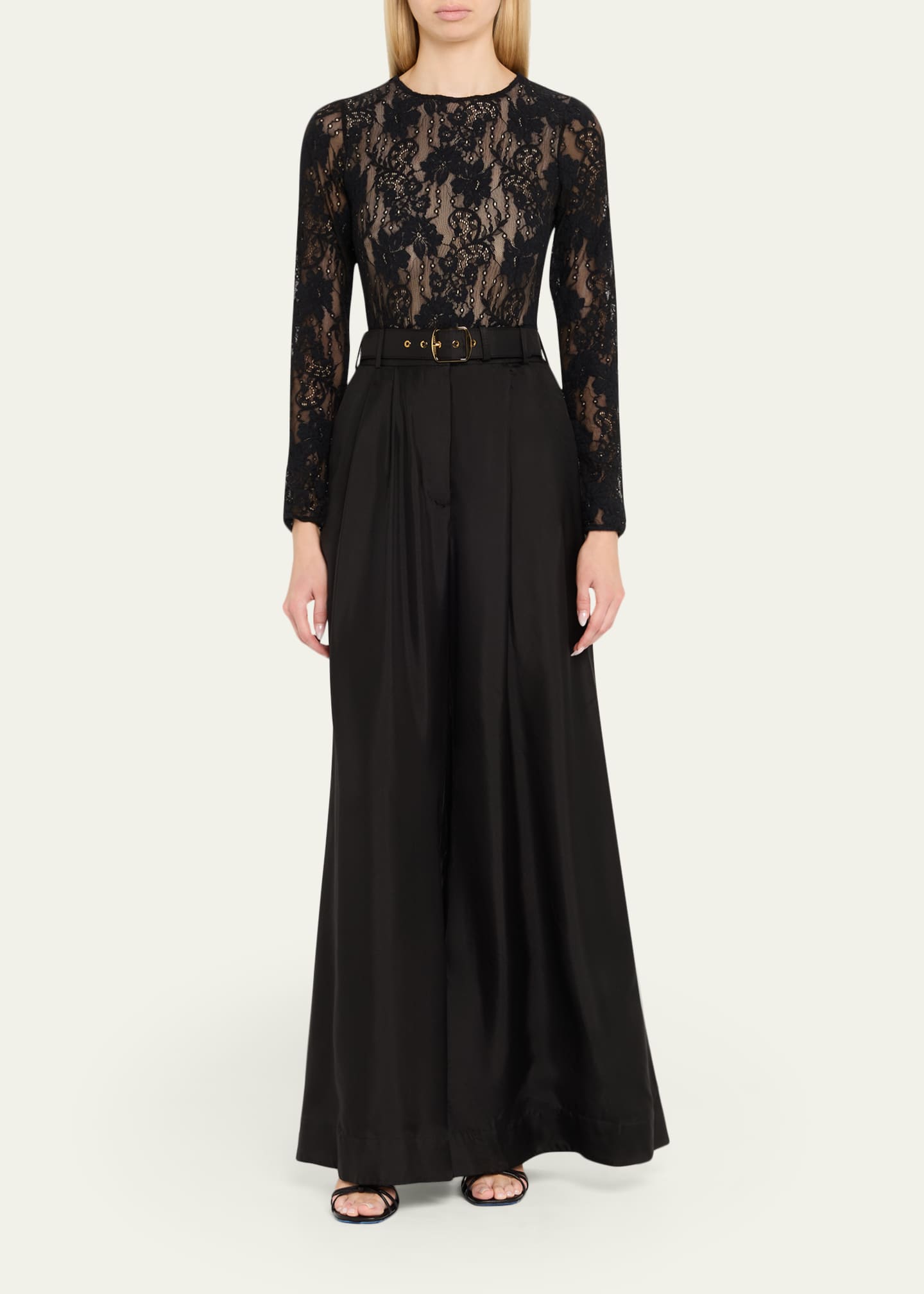 パンツ Zimmermann Belted Wide Leg Trousers ZIMMERMANN Belted shantung wide-leg pants | THE OUTNET