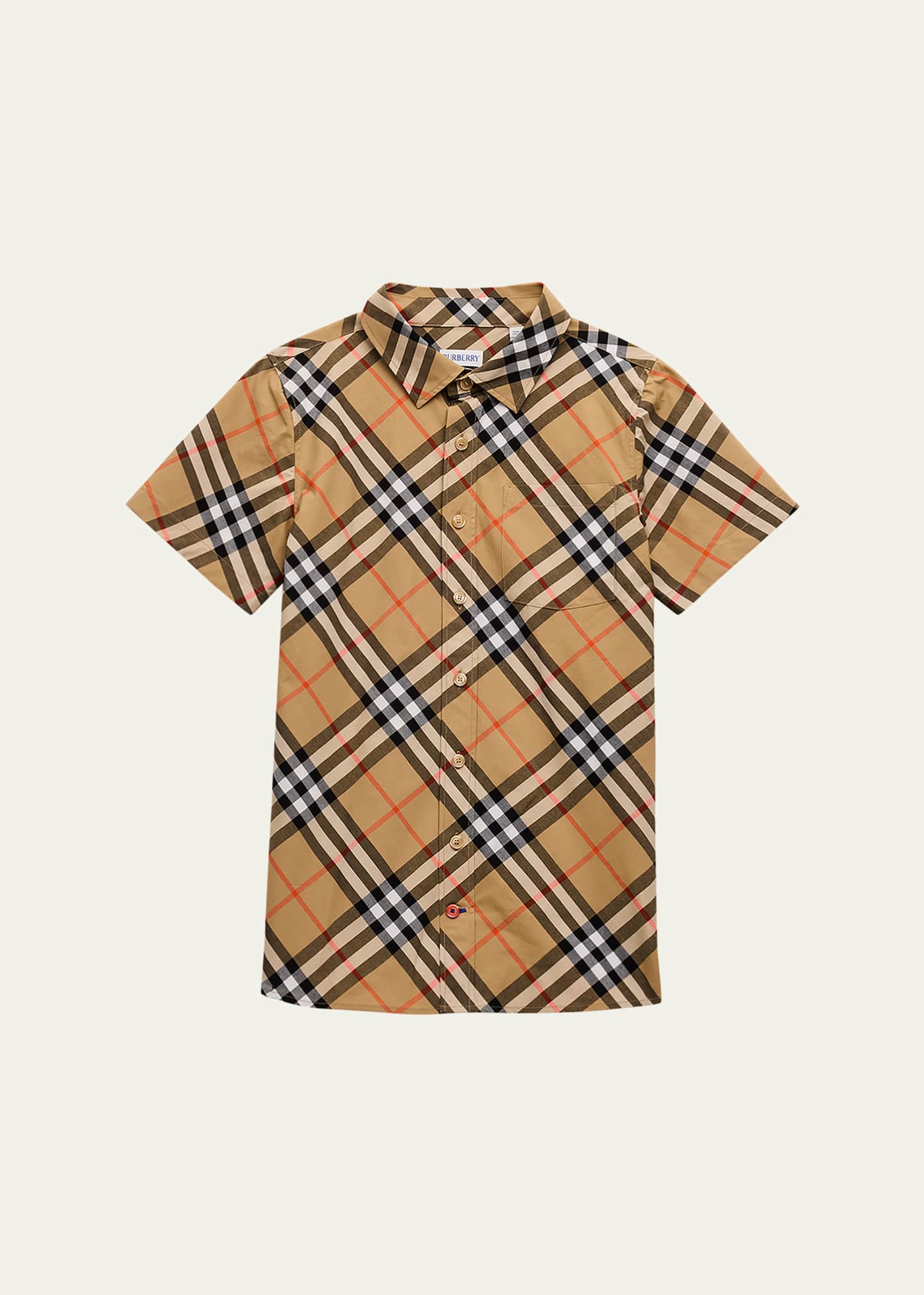 Burberry Boy's Owen Short-Sleeve Shirt, Size 3-14 - Bergdorf Goodman