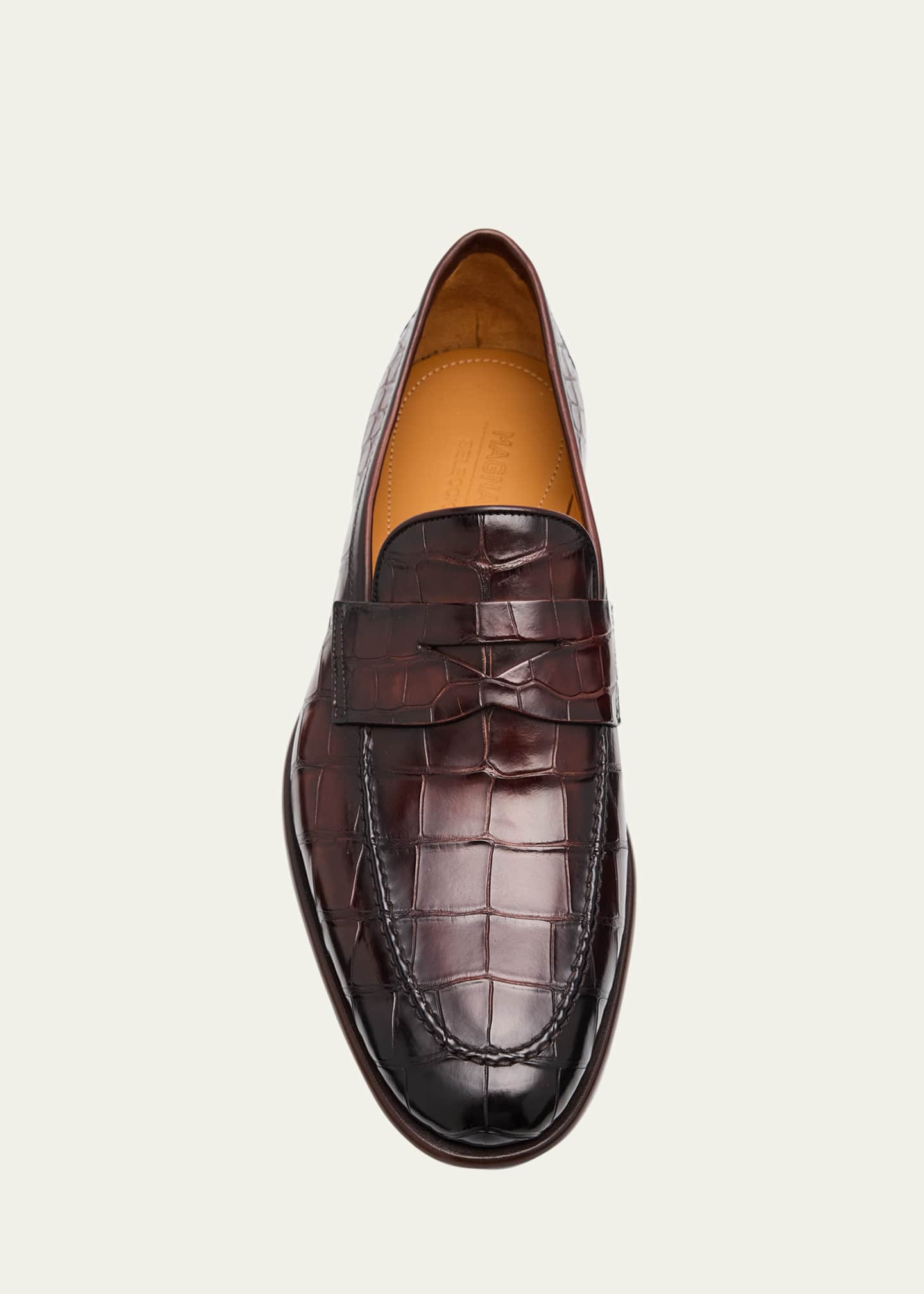 Magnanni Men's Saeta Matte Alligator Penny Loafers - Bergdorf Goodman