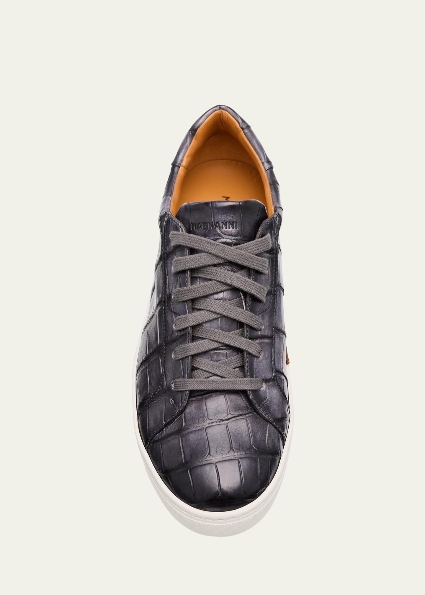 Magnanni Men's Saeta Matte Alligator Low-Top Sneakers - Bergdorf
