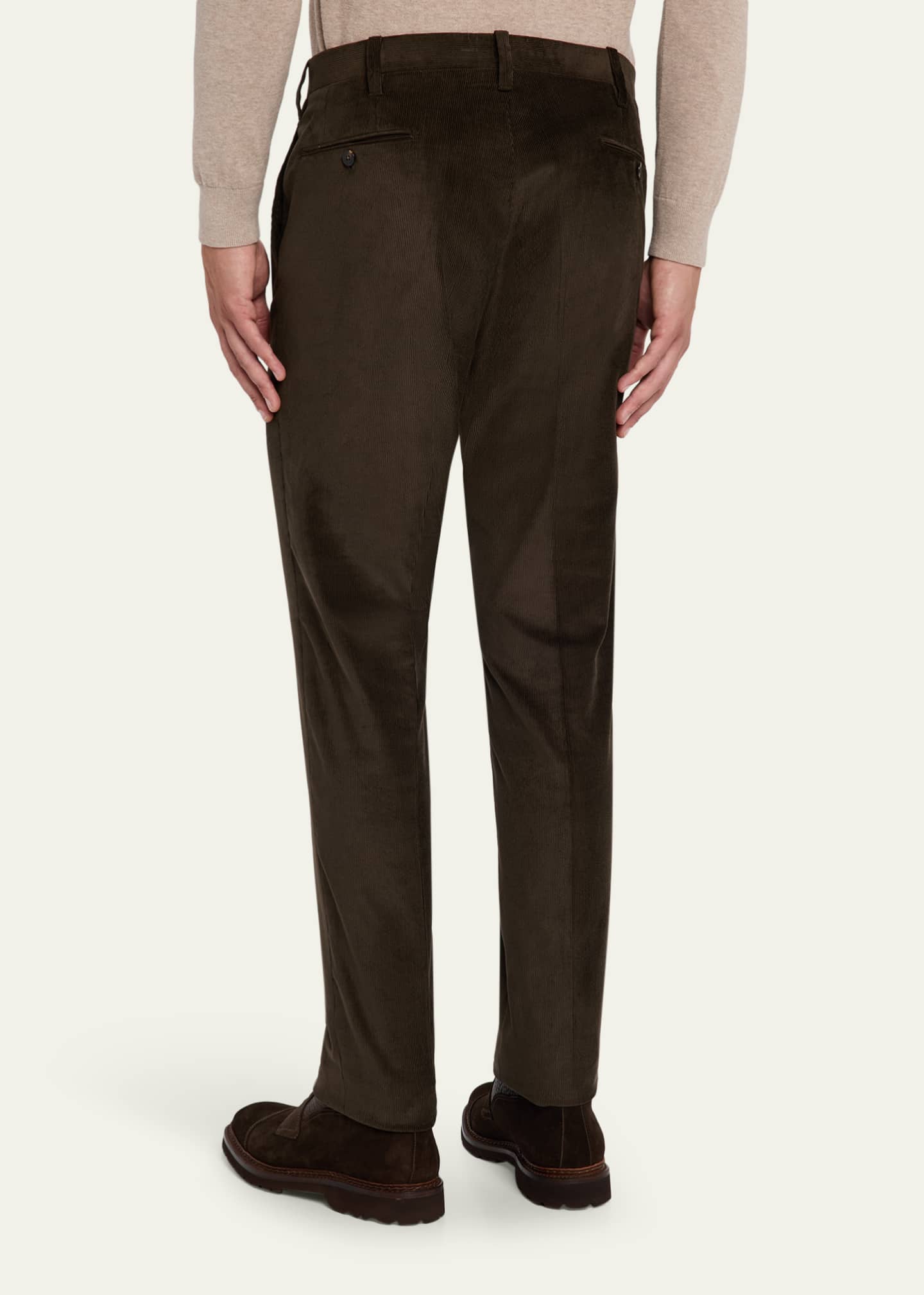 Cesare Attolini Men's Slim Corduroy Flat-Front Pants Image 3 of 5