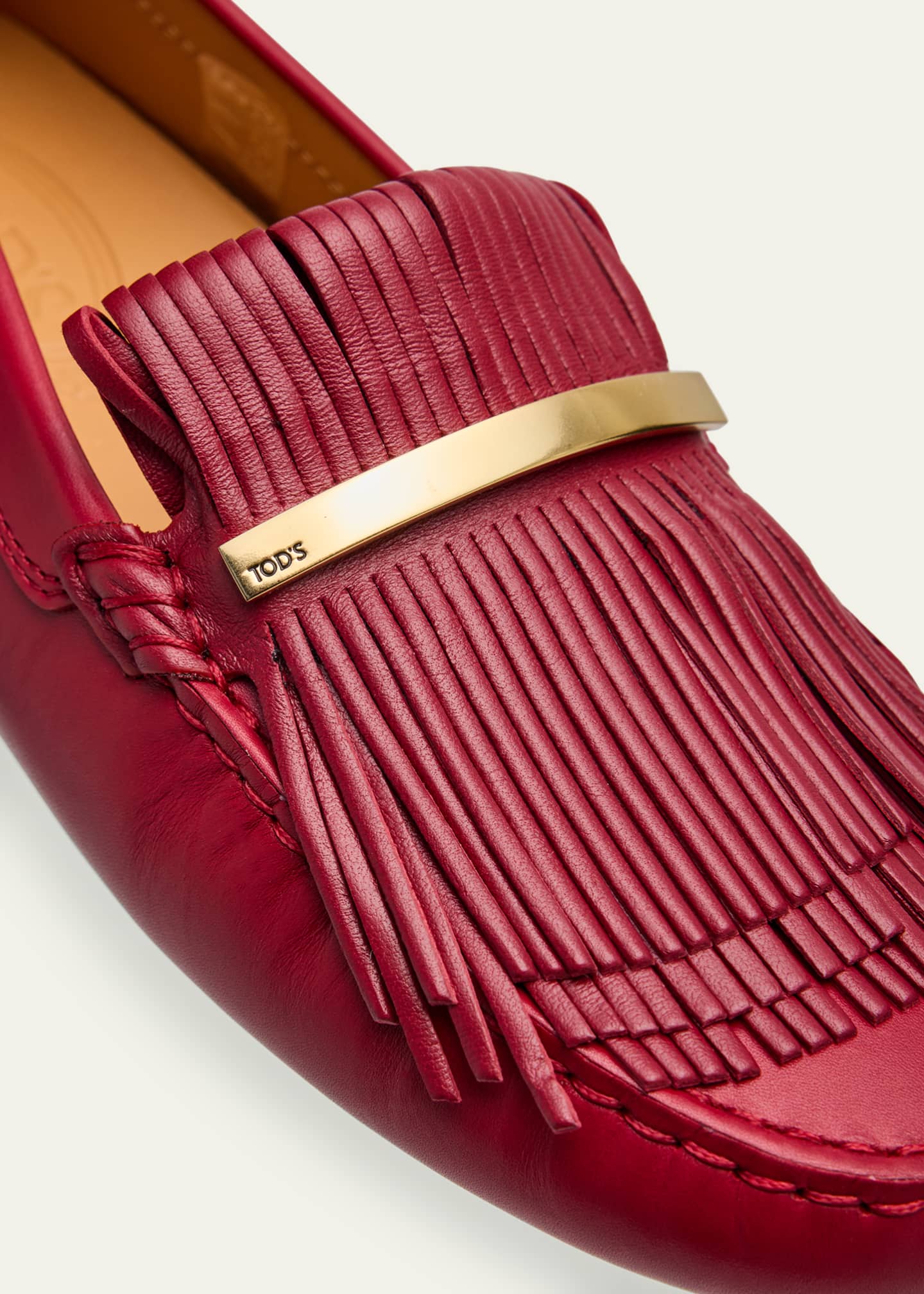 Tod's Nappa Leather Fringe Driving Shoes - Bergdorf Goodman