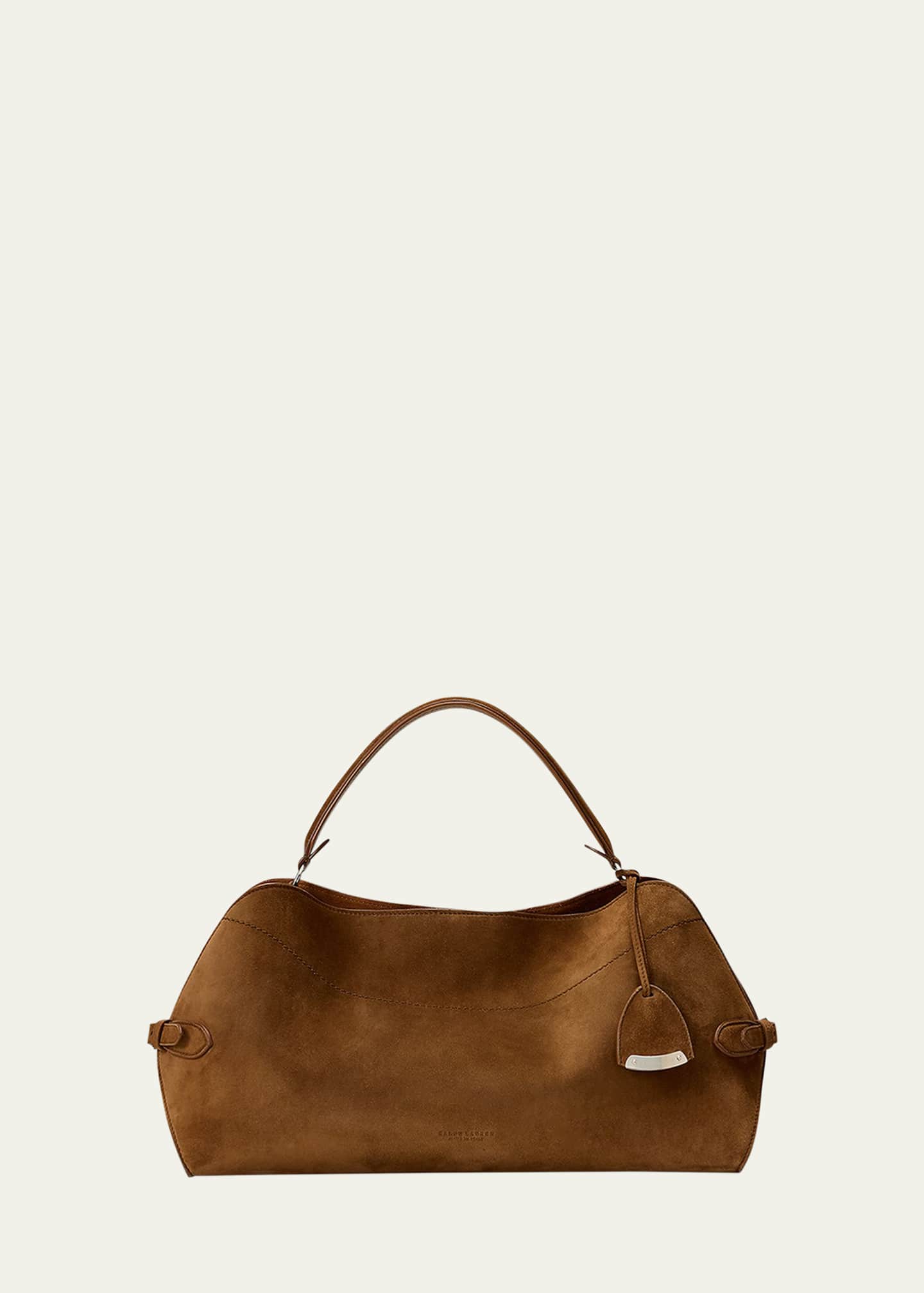 【希少】RALPH LAUREN shoulder bag suede Polo ID Suede Large Shoulder Bag