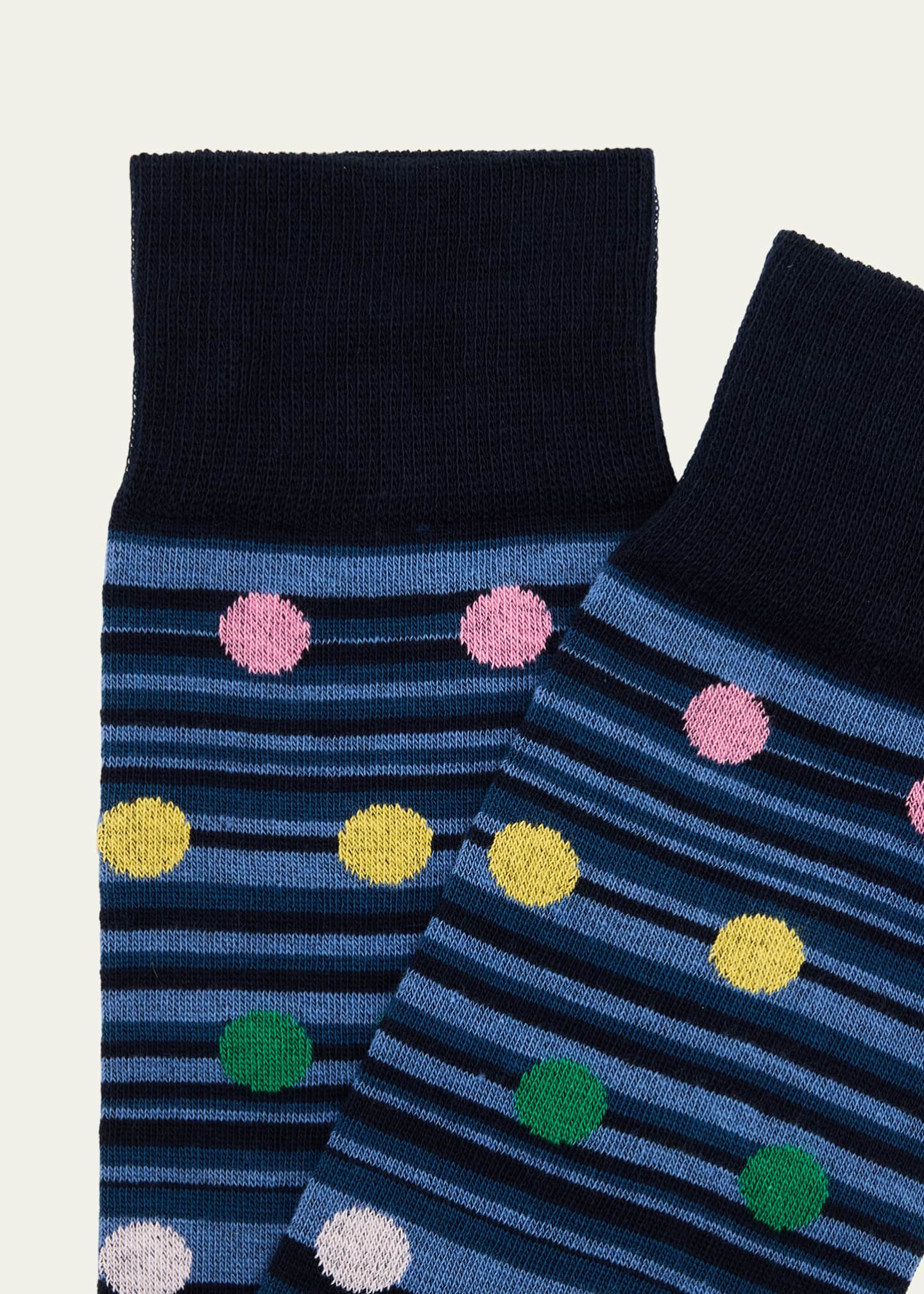 Paul Smith Men's Kinsley Polka Dot Overlay Signature Stripe Crew Socks Image 2 of 2