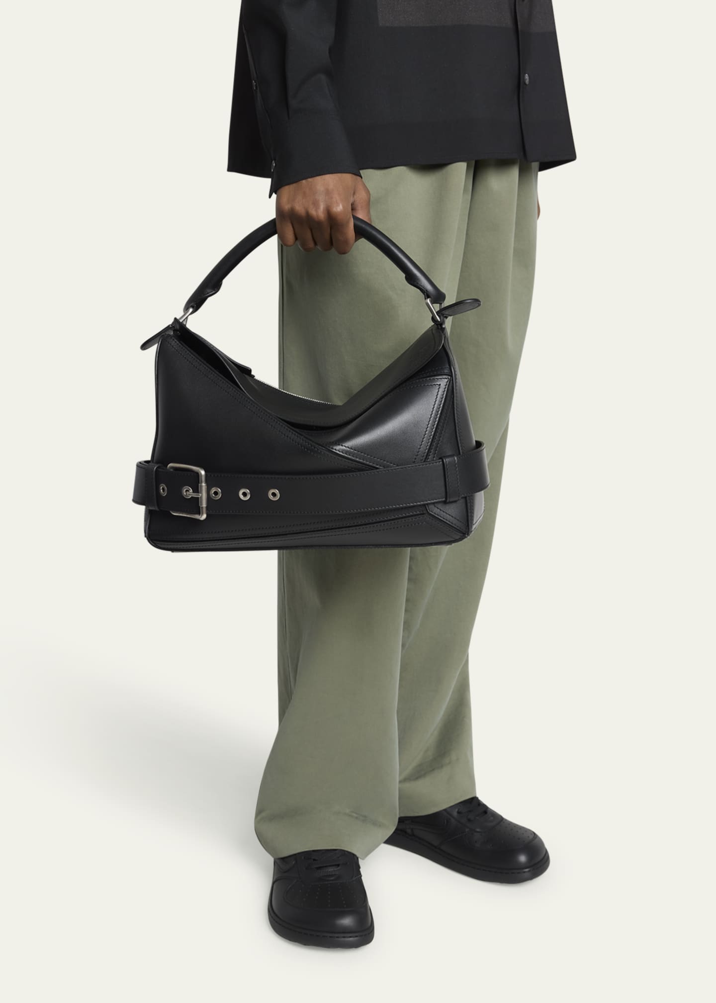 Loewe Men's Large Leather Biker Puzzle Shoulder Bag