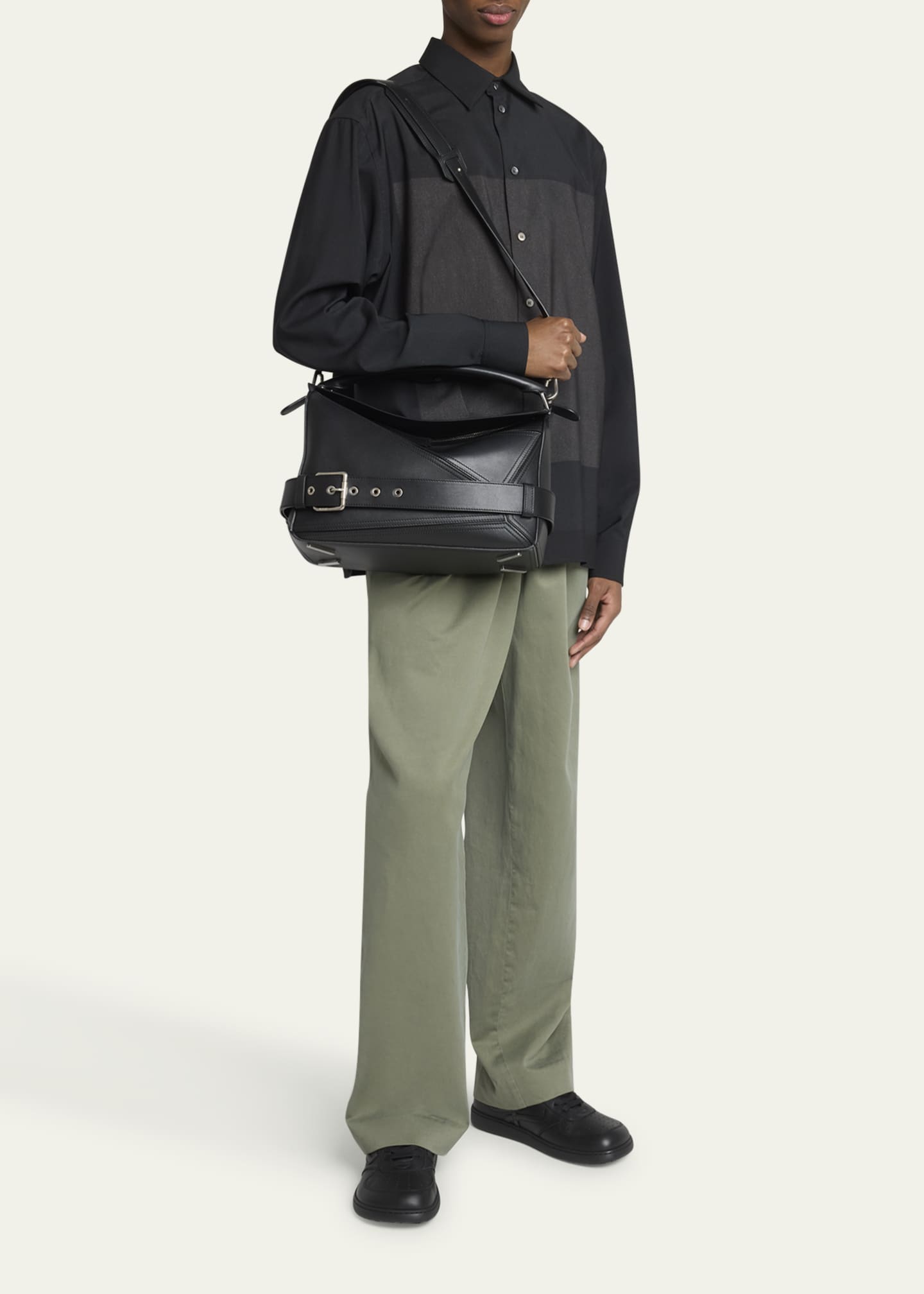 Loewe Men's Large Leather Biker Puzzle Shoulder Bag