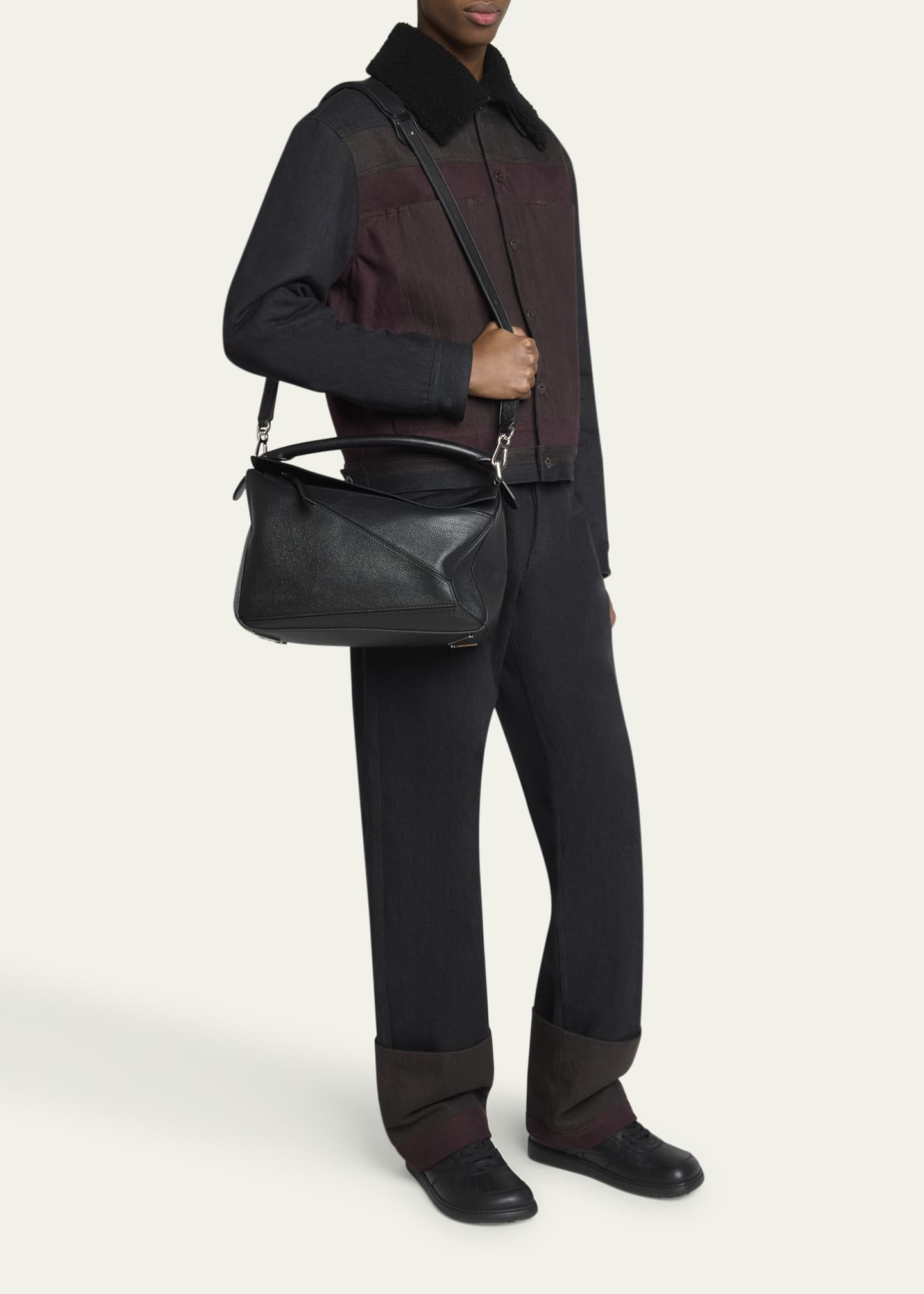 Loewe Men's Large Leather Puzzle Crossbody Bag - Bergdorf Goodman