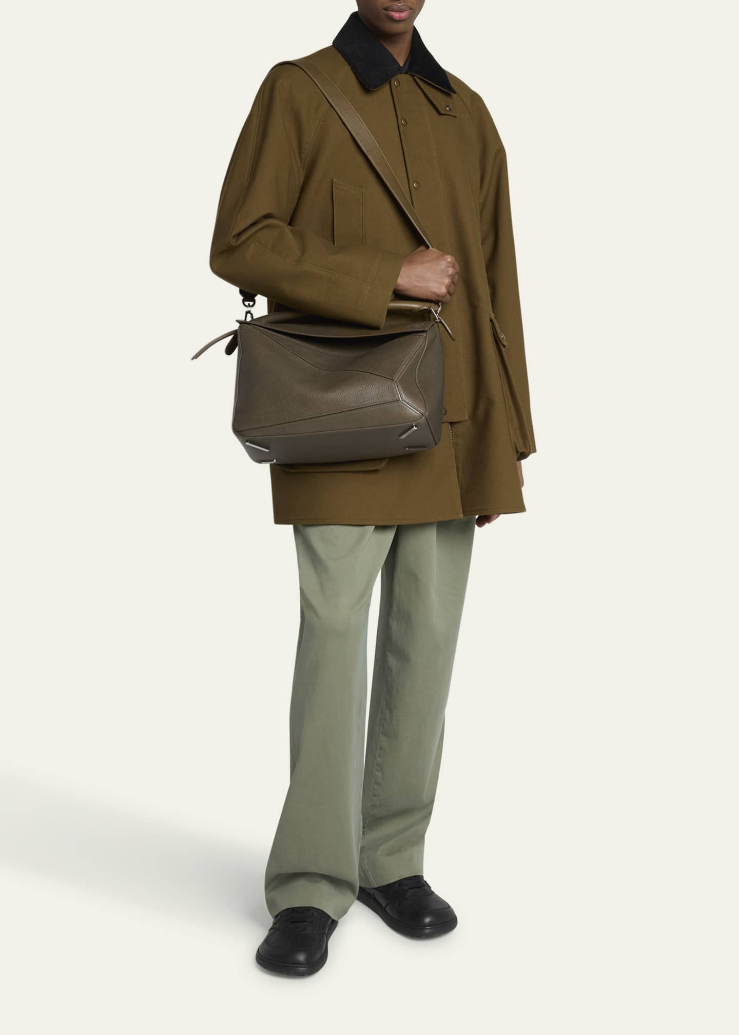 Loewe Men's Large Leather Puzzle Crossbody Bag - Bergdorf Goodman