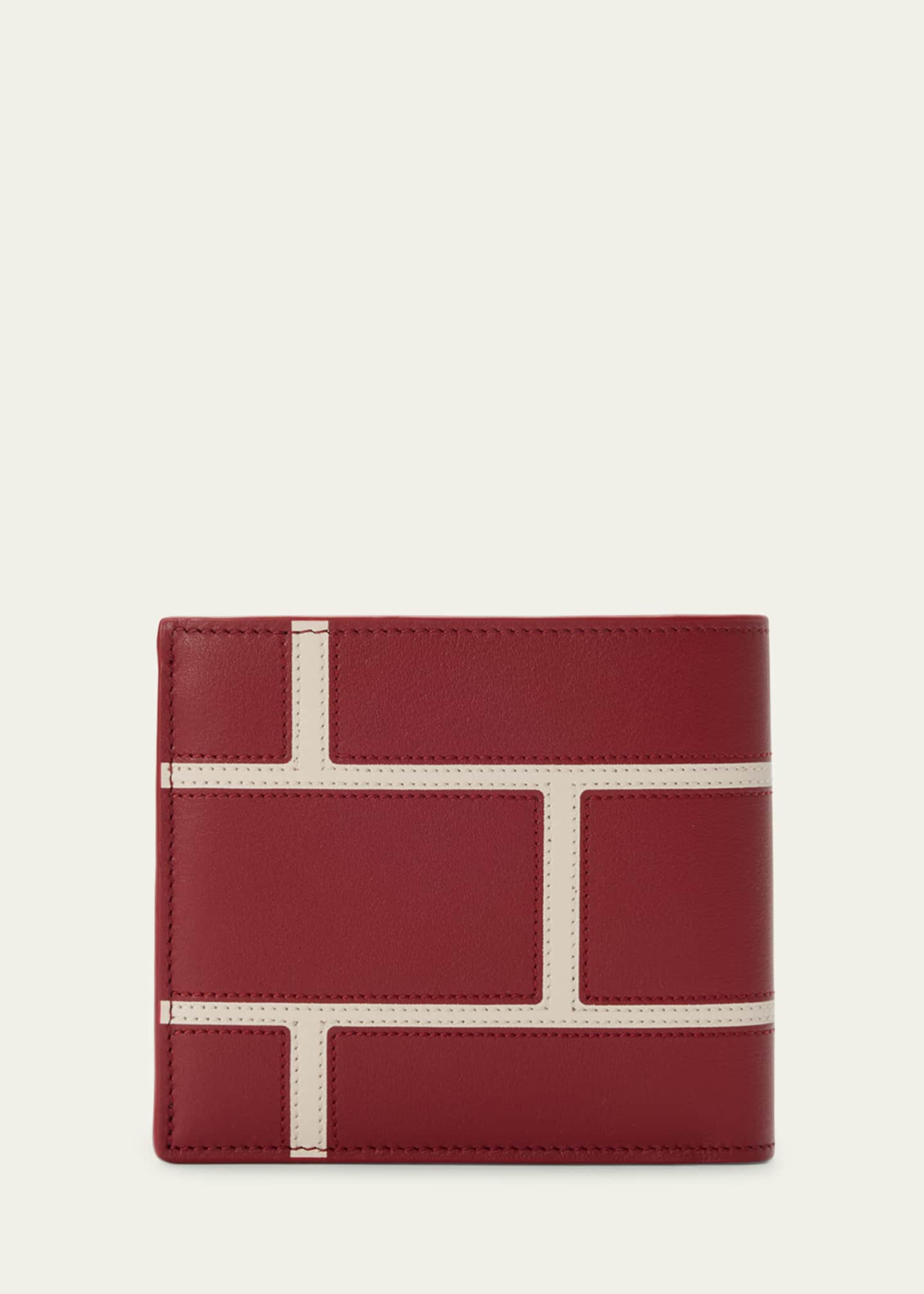 LOEWE ワインレッド 三つ折り財布【フビライハン】 Loewe Men's Brick Leather Bifold Wallet - Bergdorf Goodman