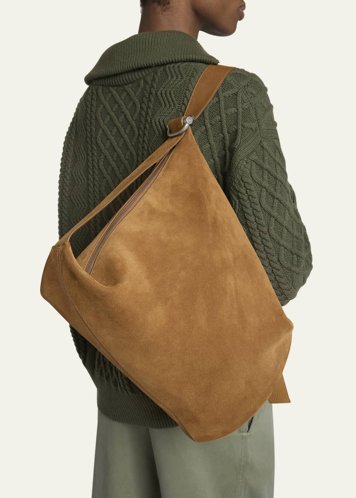 Men's Loop Medium Suede Bucket Bag