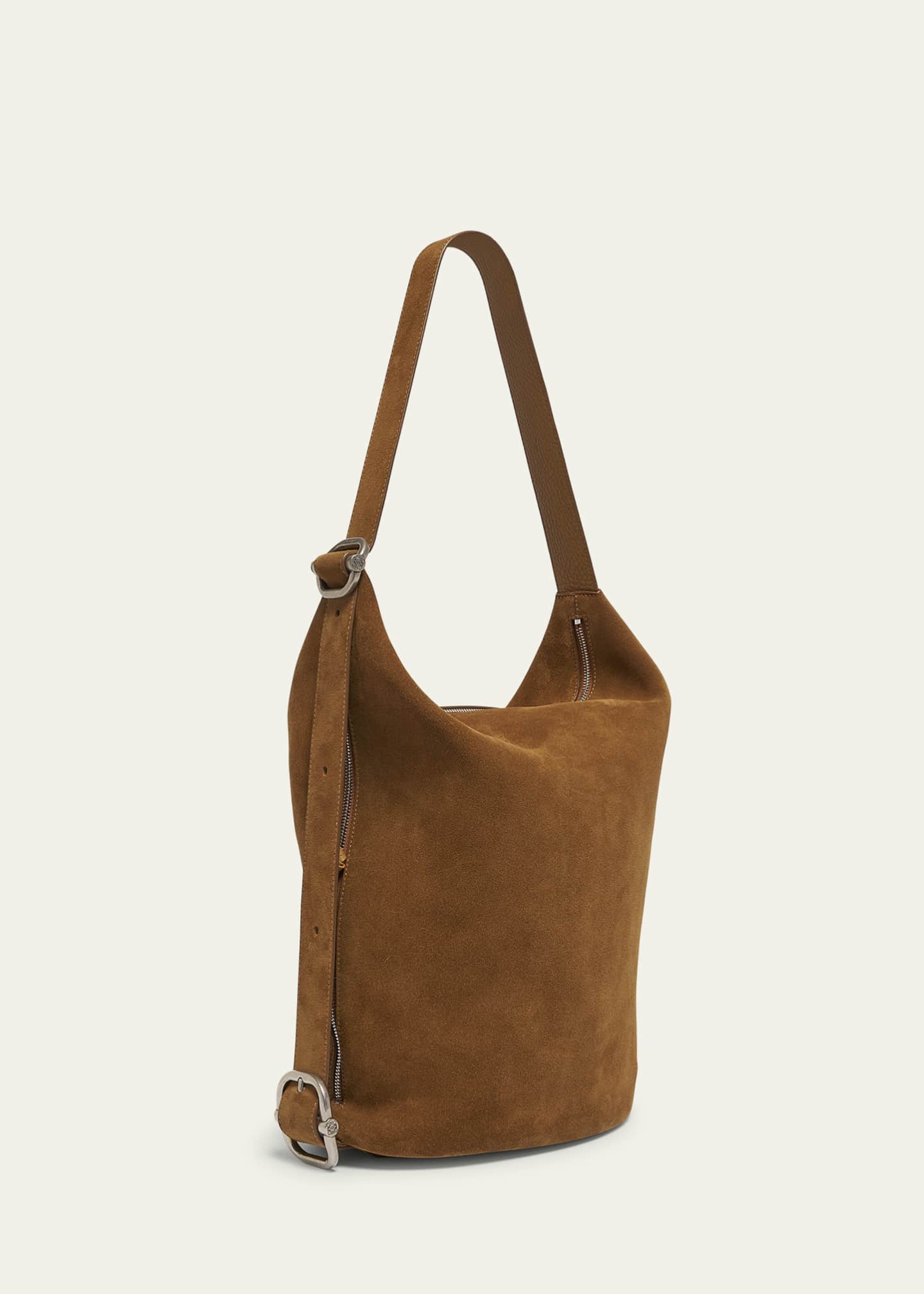 Men's Loop Medium Suede Bucket Bag