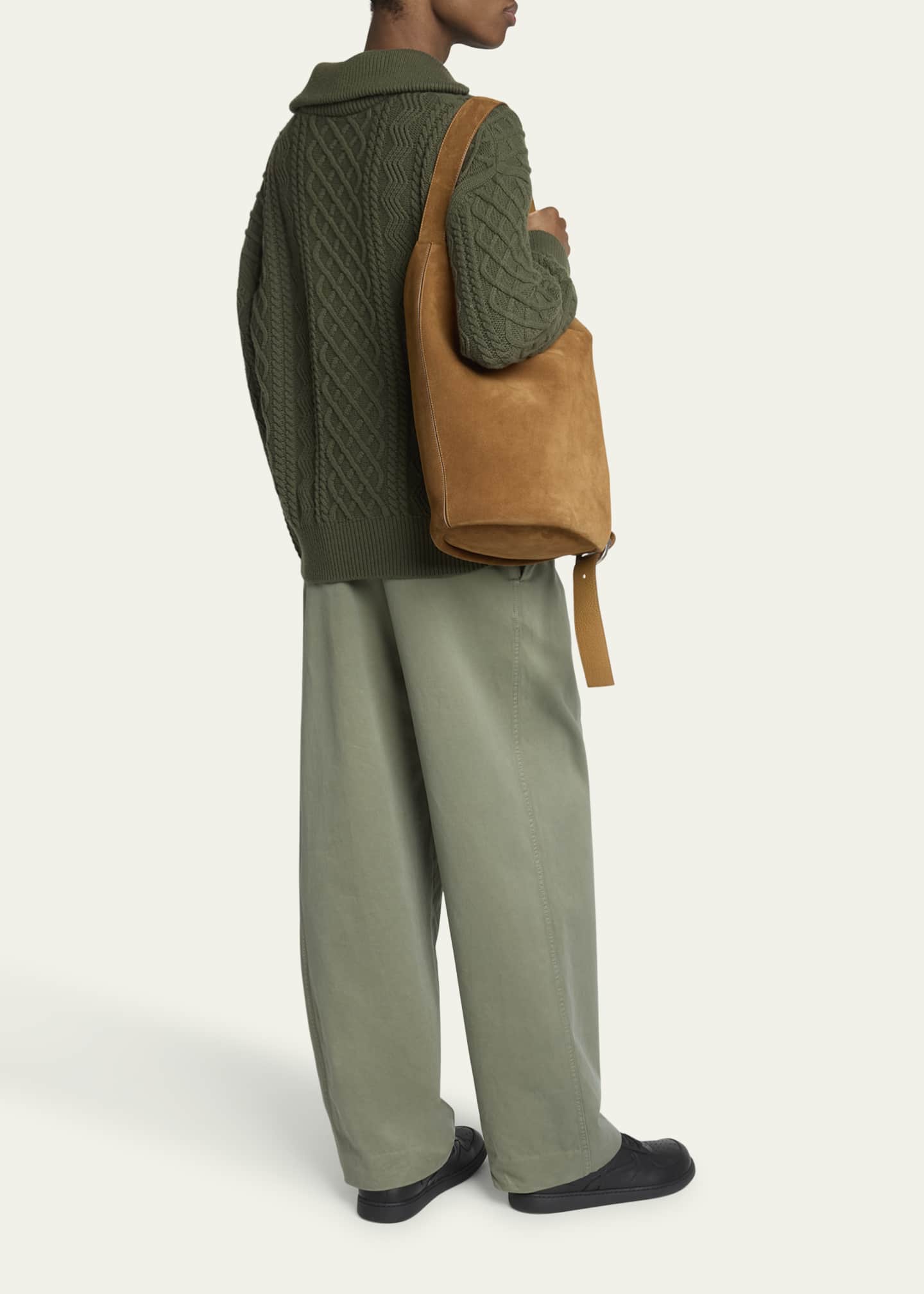 Men's Loop Medium Suede Bucket Bag