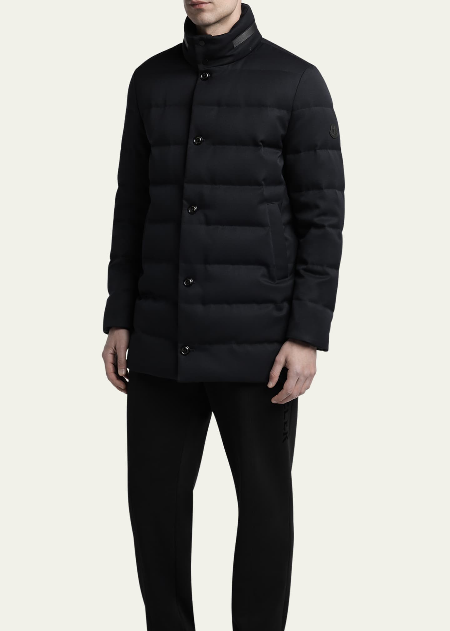 Moncler Men's Quilted Down Long Parka with Hood - Bergdorf Goodman