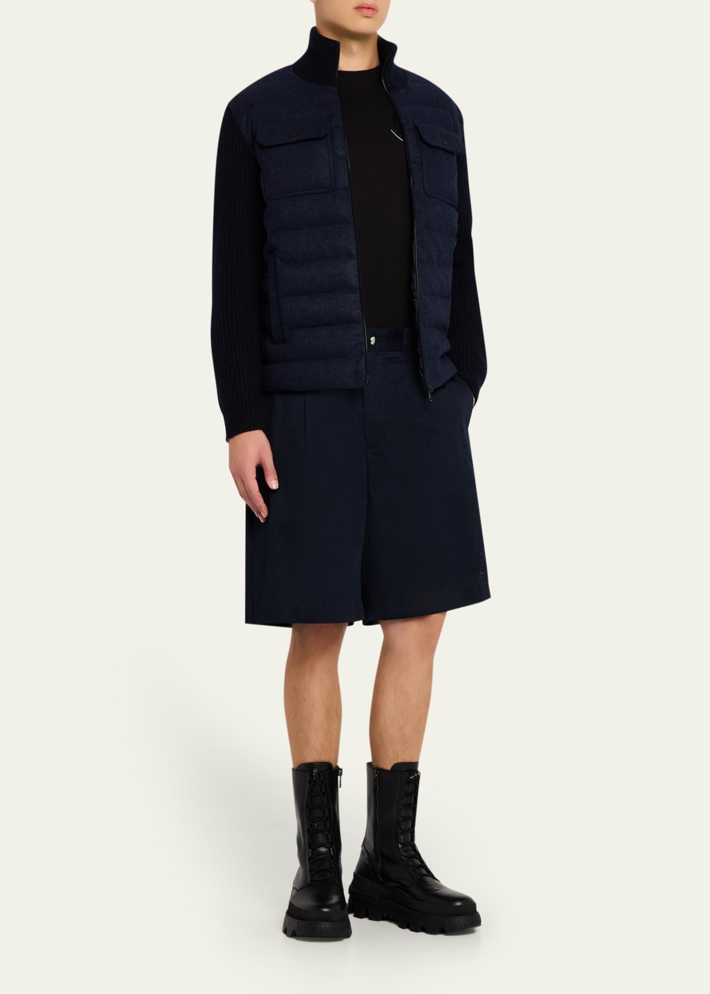 Moncler Men's Down-Filled Wool Knit Full-Zip Cardigan - Bergdorf