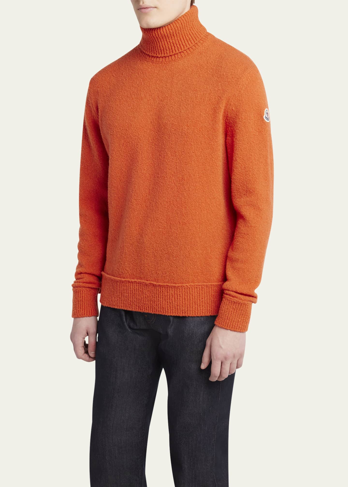 Moncler Men's Logo-Sleeve Turtleneck Sweater - Bergdorf Goodman