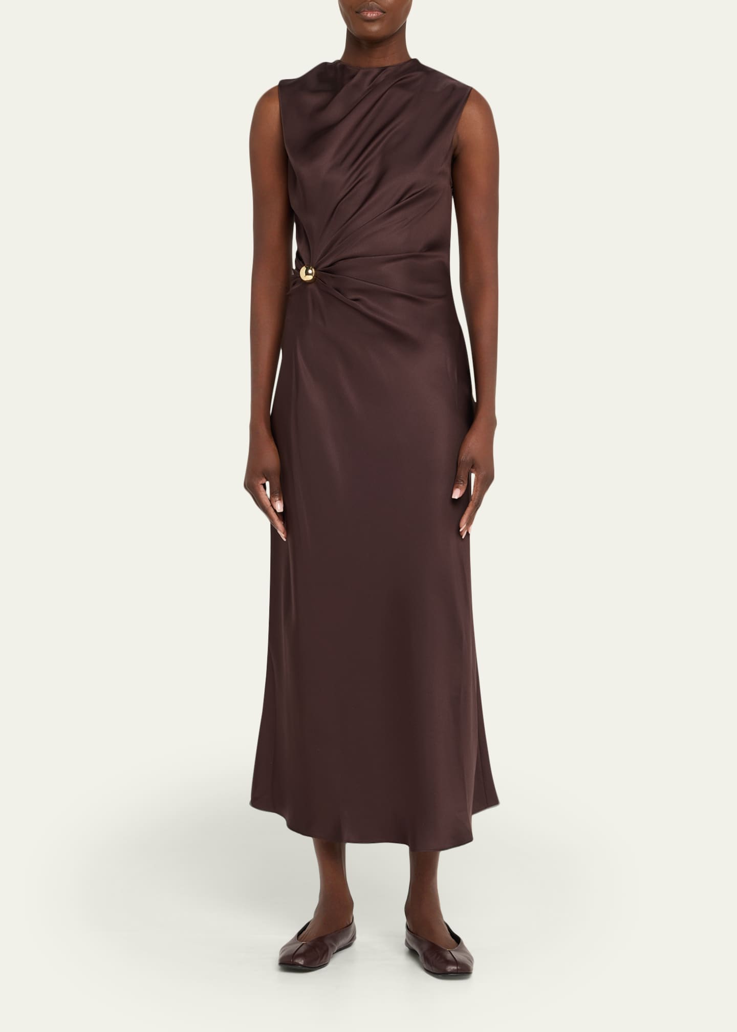 Loulou De Saison Roan Sleeveless Draped Maxi Dress Image 2 of 5