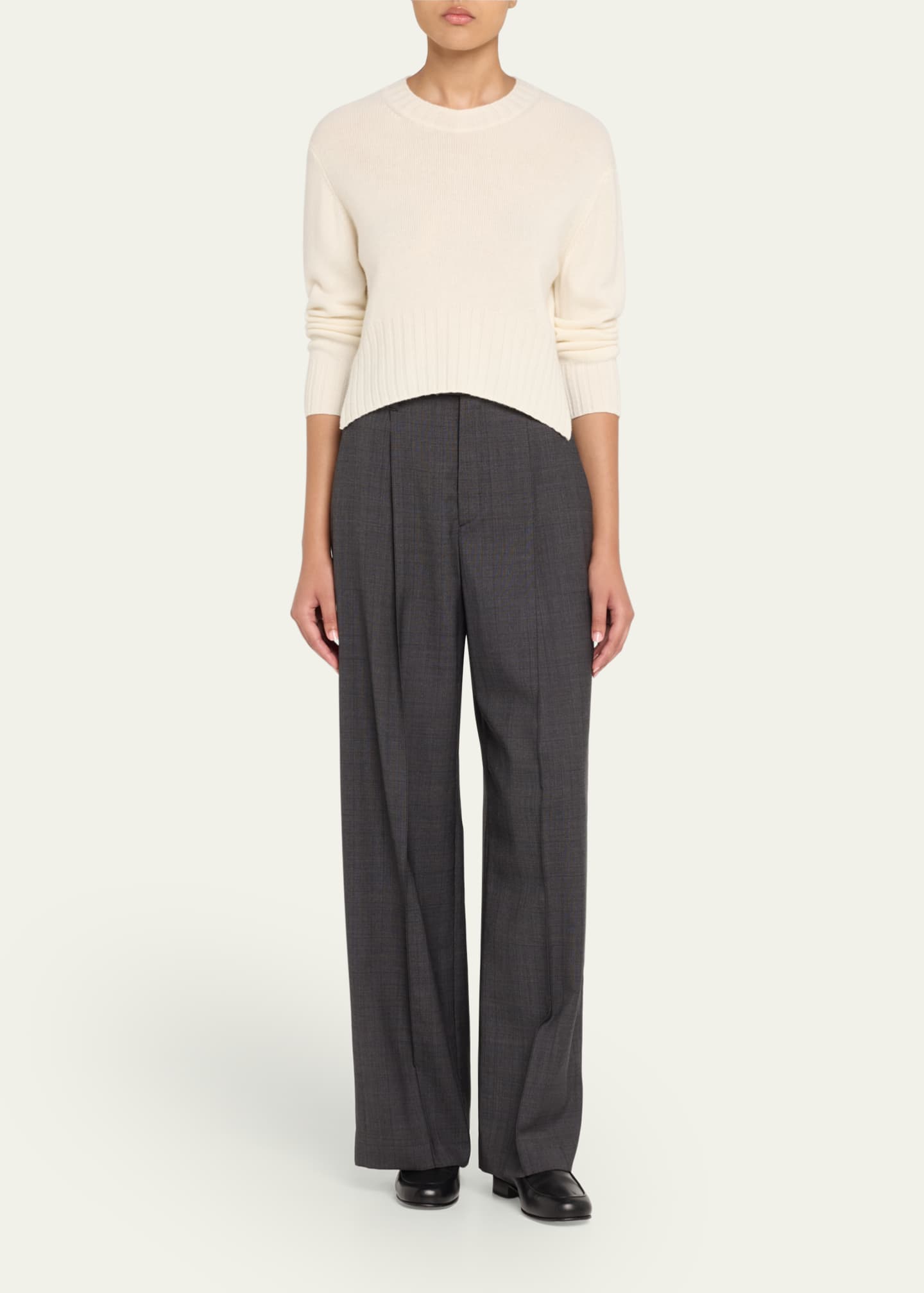 Mora Cashmere Crop Crewneck Sweater