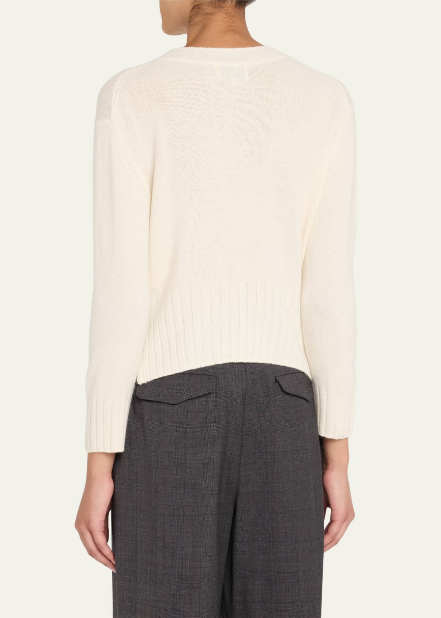 Mora Cashmere Crop Crewneck Sweater