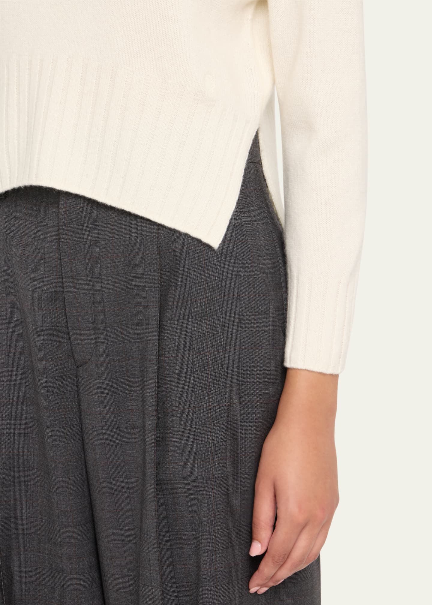 Mora Cashmere Crop Crewneck Sweater
