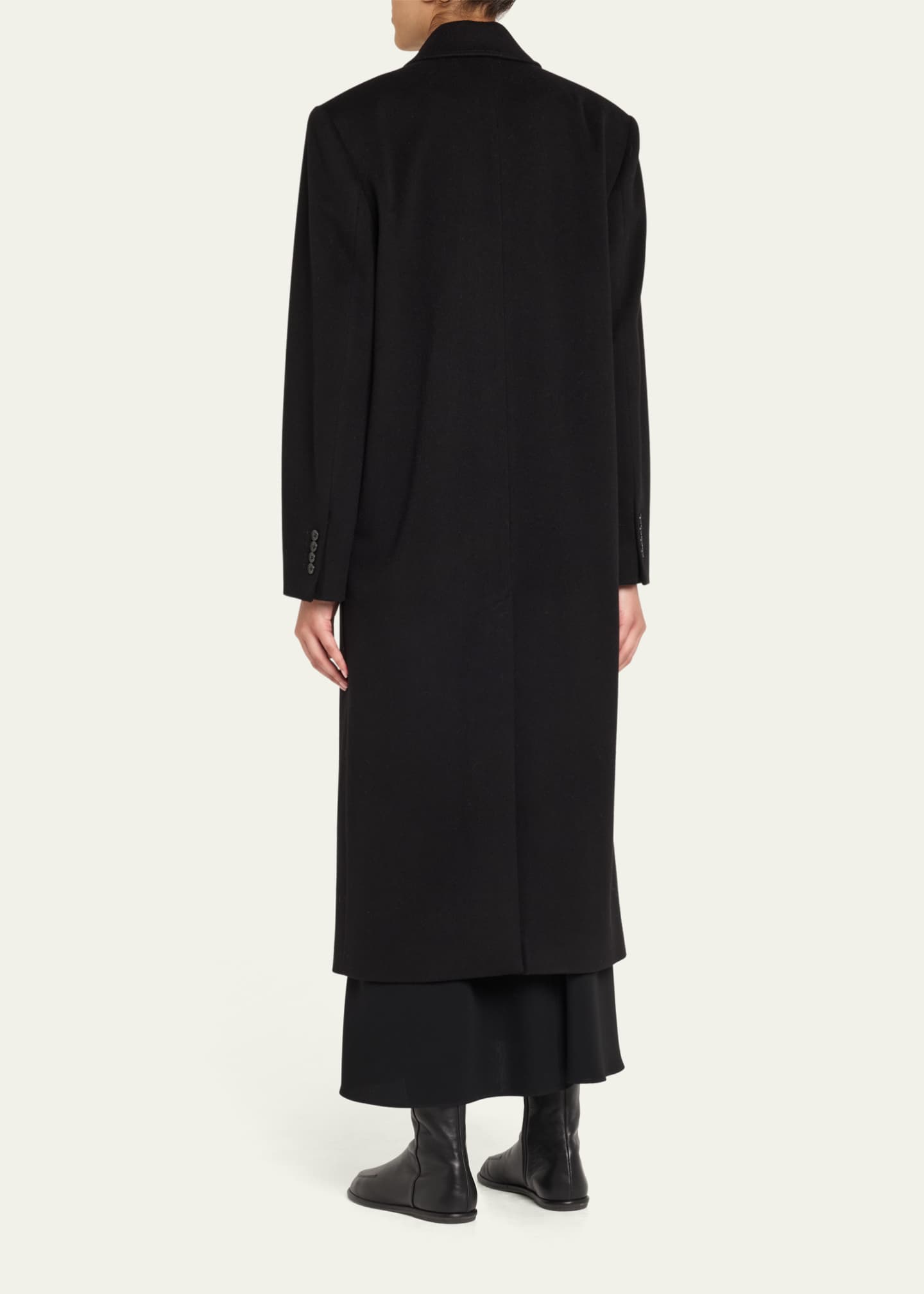 Loulou Studio Rosco Double-Breasted Wool-Cashmere Long Coat Image 3 of 5