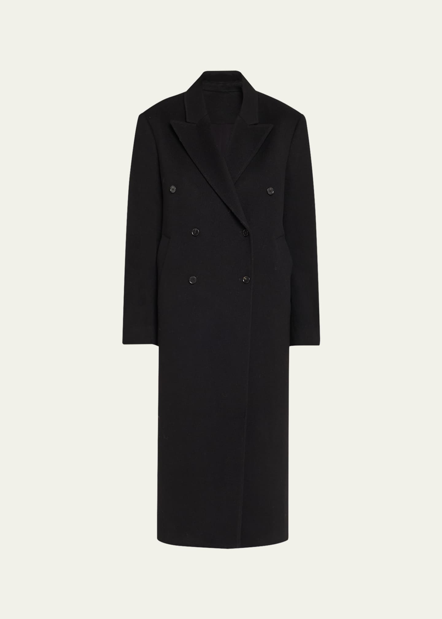 Loulou Studio Rosco Double-Breasted Wool-Cashmere Long Coat Image 1 of 5