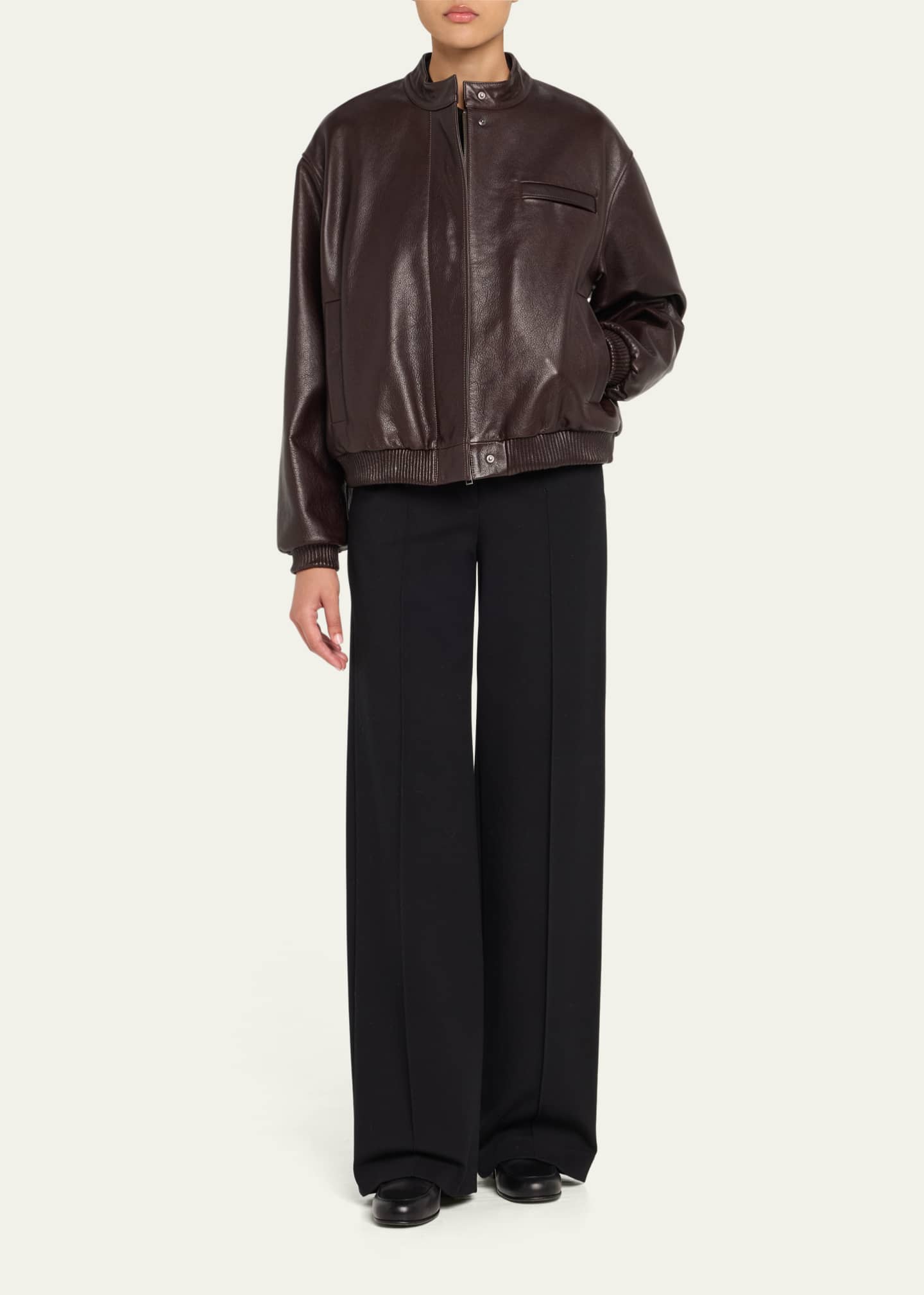 Loulou Studio Marlow Leather Bomber Jacket Image 2 of 5