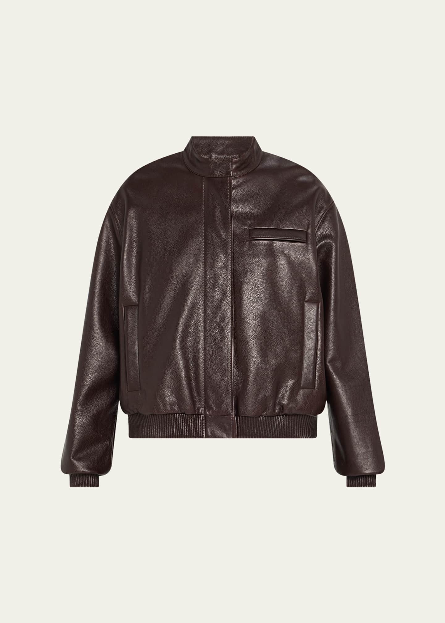 Loulou Studio Marlow Leather Bomber Jacket Image 1 of 5