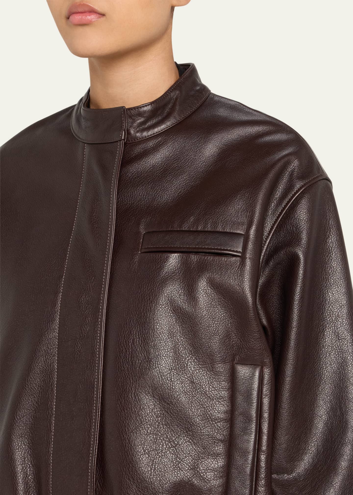 Loulou Studio Marlow Leather Bomber Jacket Image 5 of 5