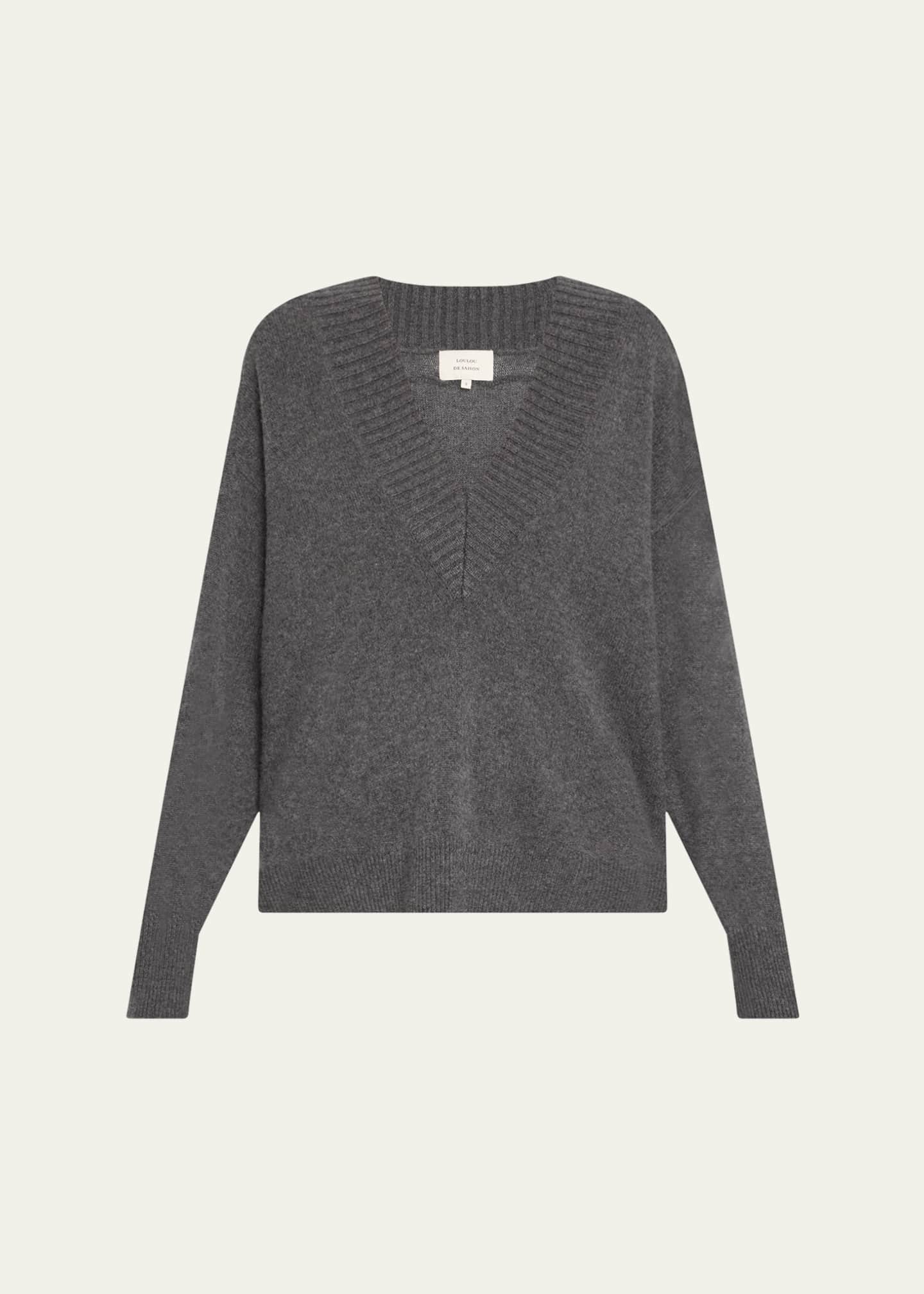 Loulou Studio Sage V-Neck Cashmere Oversized Sweater Image 1 of 5