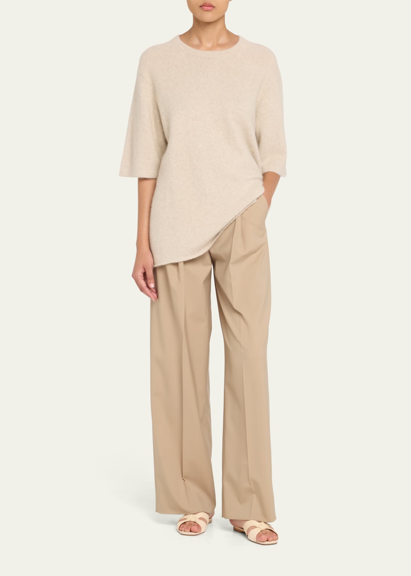 Loulou Studio Raven Short-Sleeve Wool Sweater Image 2 of 5