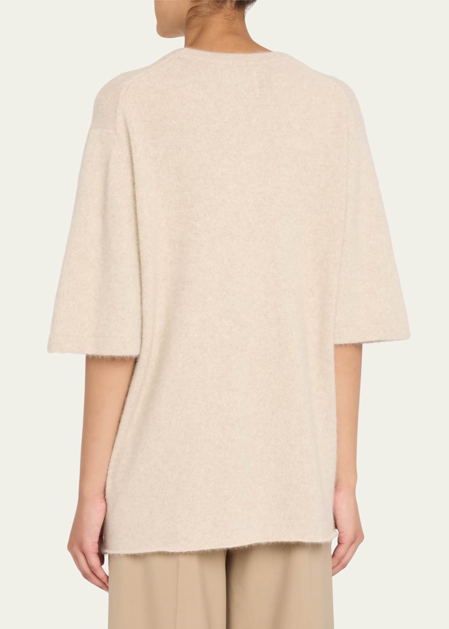 Loulou Studio Raven Short-Sleeve Wool Sweater Image 3 of 5