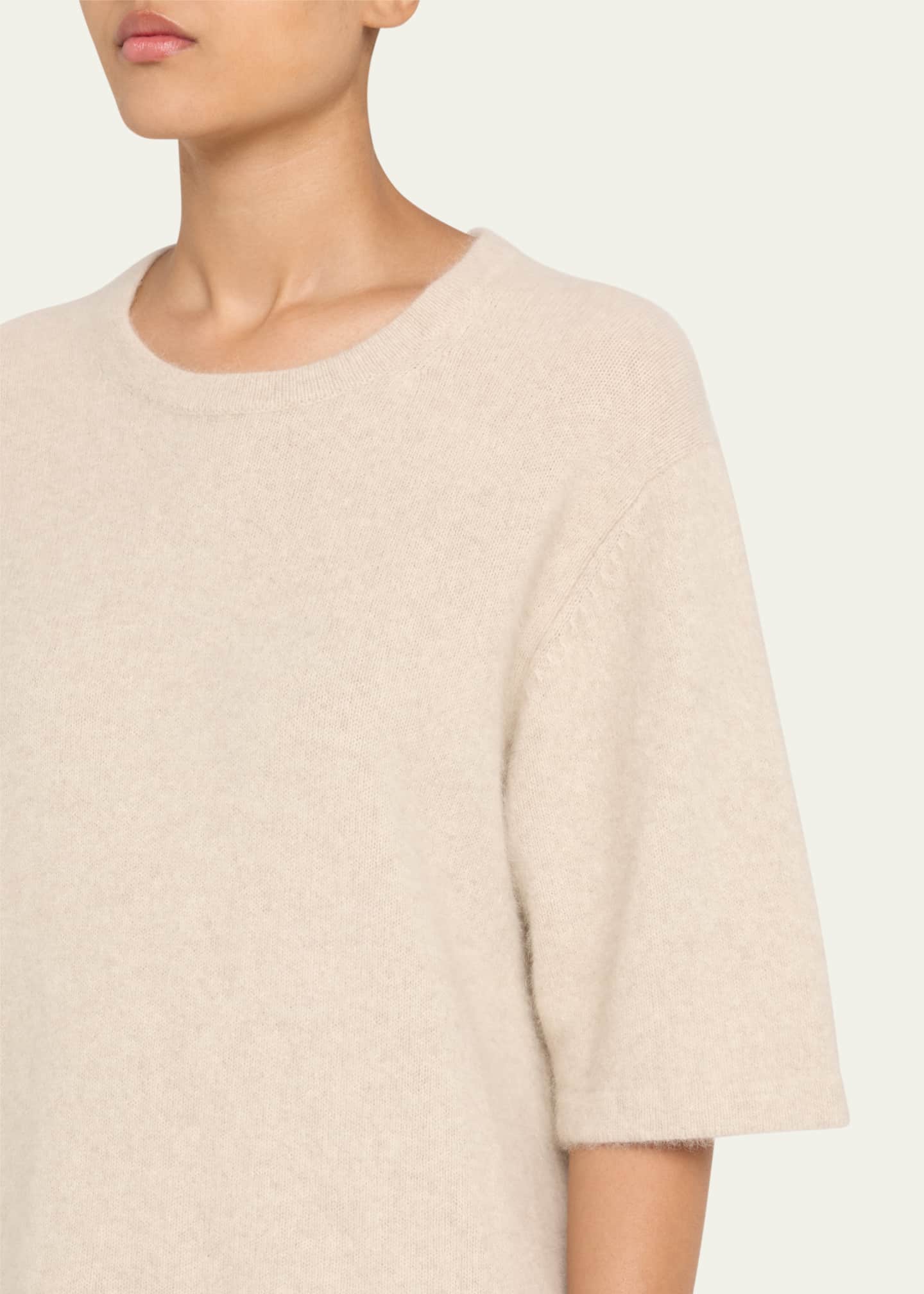Loulou Studio Raven Short-Sleeve Wool Sweater Image 5 of 5