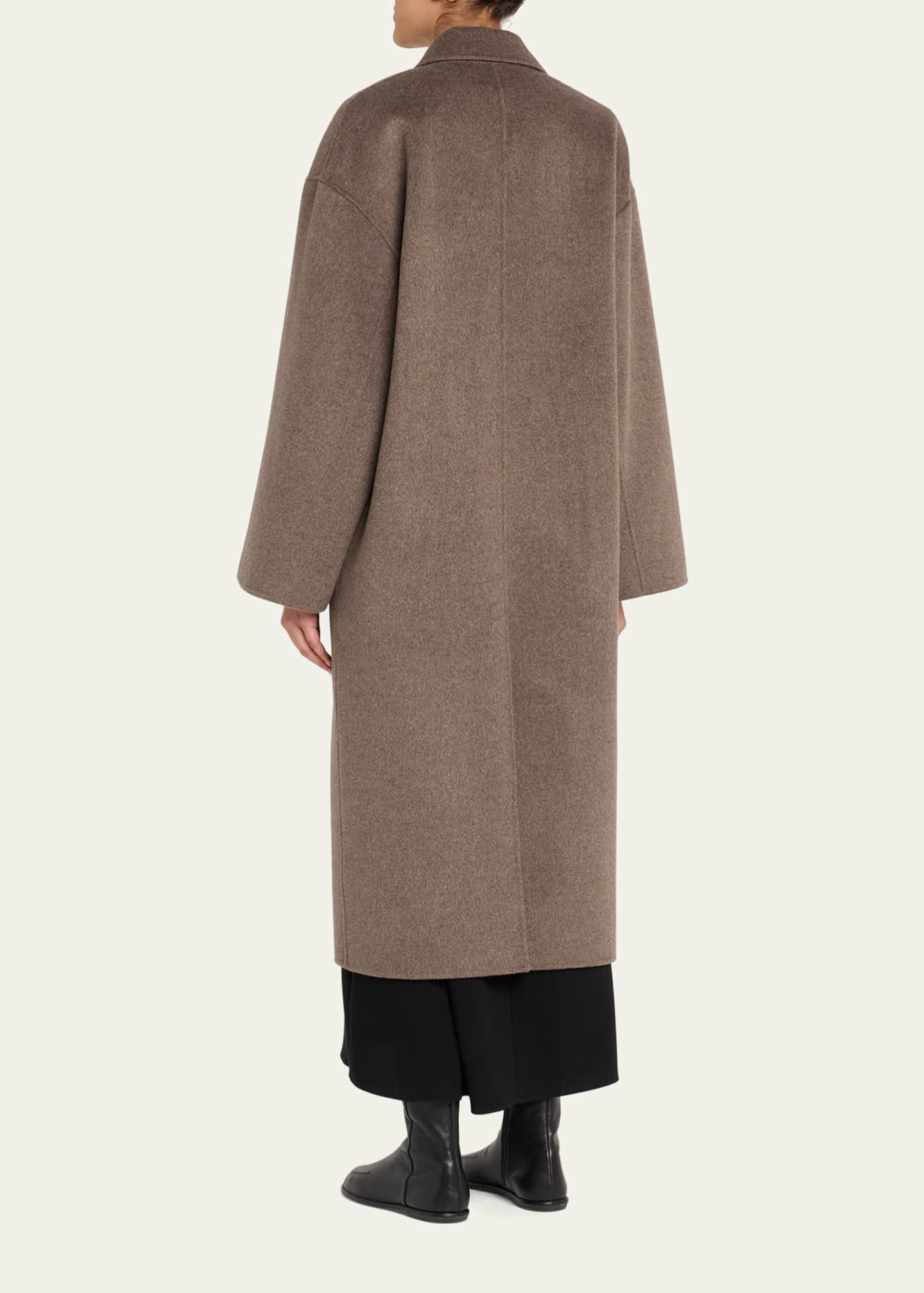 Loulou Studio Borneo Double-Breasted Wool-Cashmere Long Coat Image 3 of 5