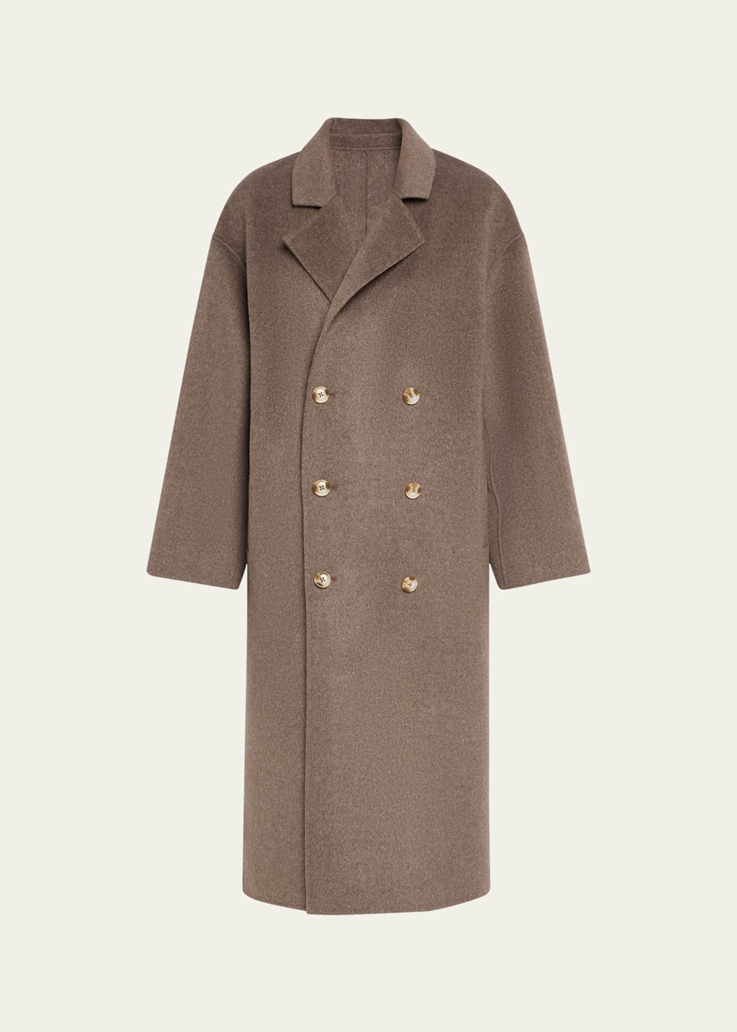 Loulou Studio Borneo Double-Breasted Wool-Cashmere Long Coat Image 1 of 5