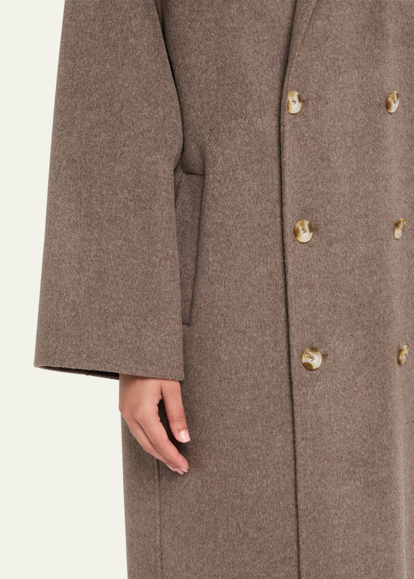 Loulou Studio Borneo Double-Breasted Wool-Cashmere Long Coat Image 5 of 5