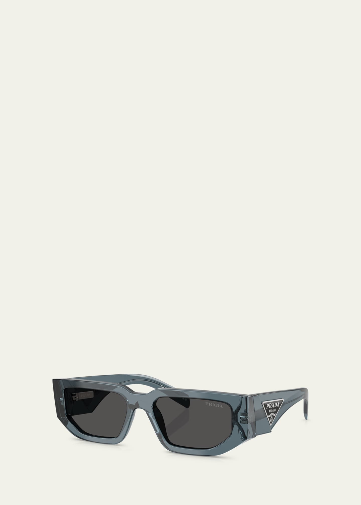 Prada Men's 0PR 09ZSF Acetate and Plastic Rectangle Sunglasses Image 2 of 3