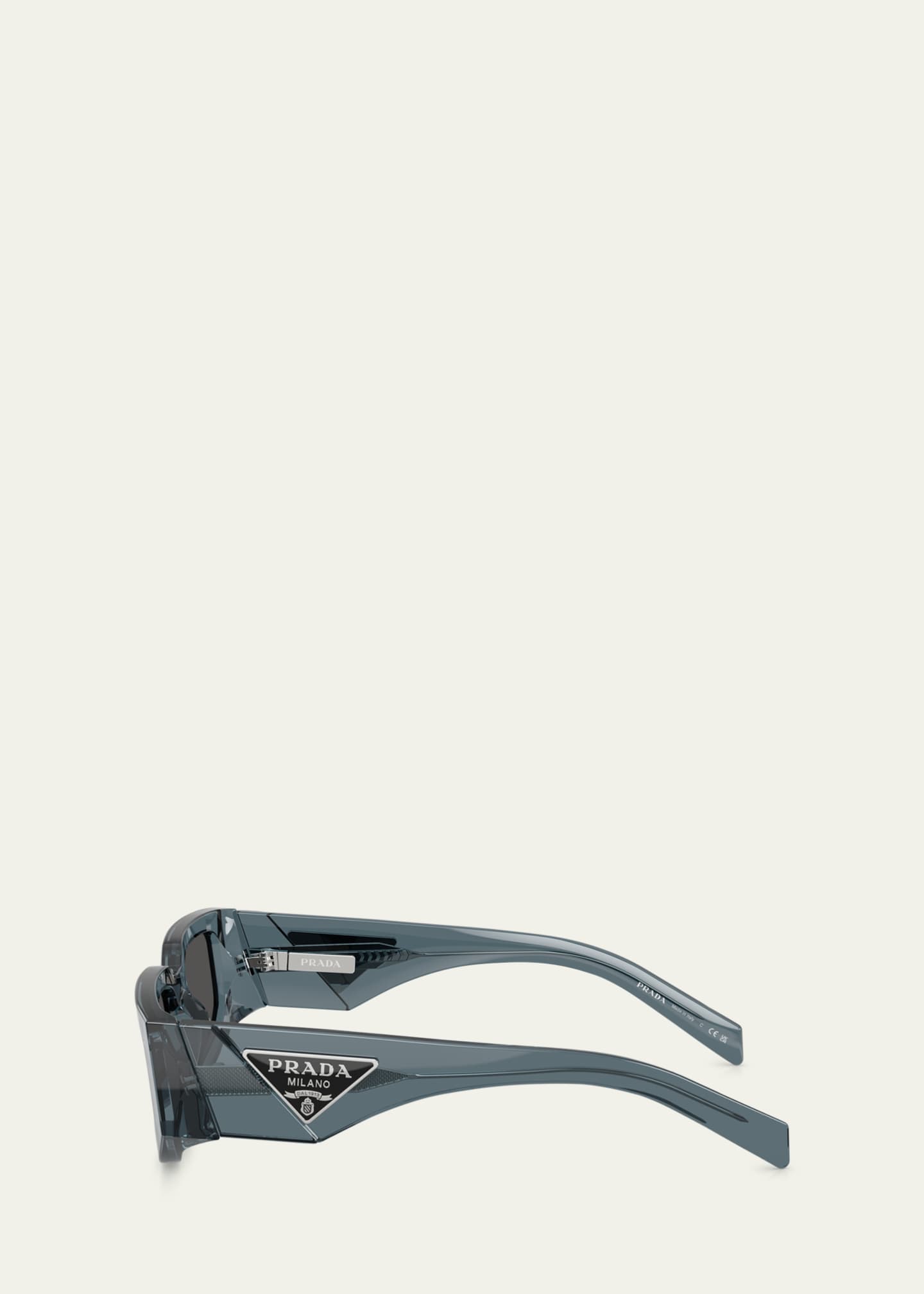 Prada Men's 0PR 09ZSF Acetate and Plastic Rectangle Sunglasses Image 3 of 3