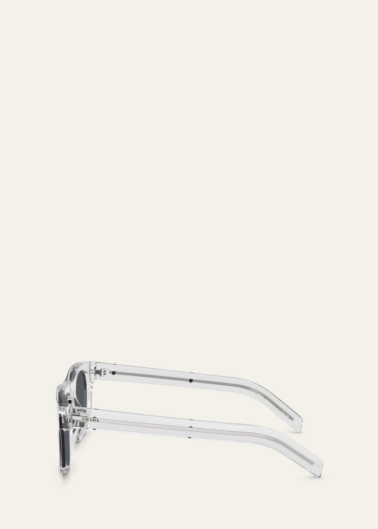 Prada Men's 0PR B12SF Metal and Plastic Square Sunglasses Image 3 of 3
