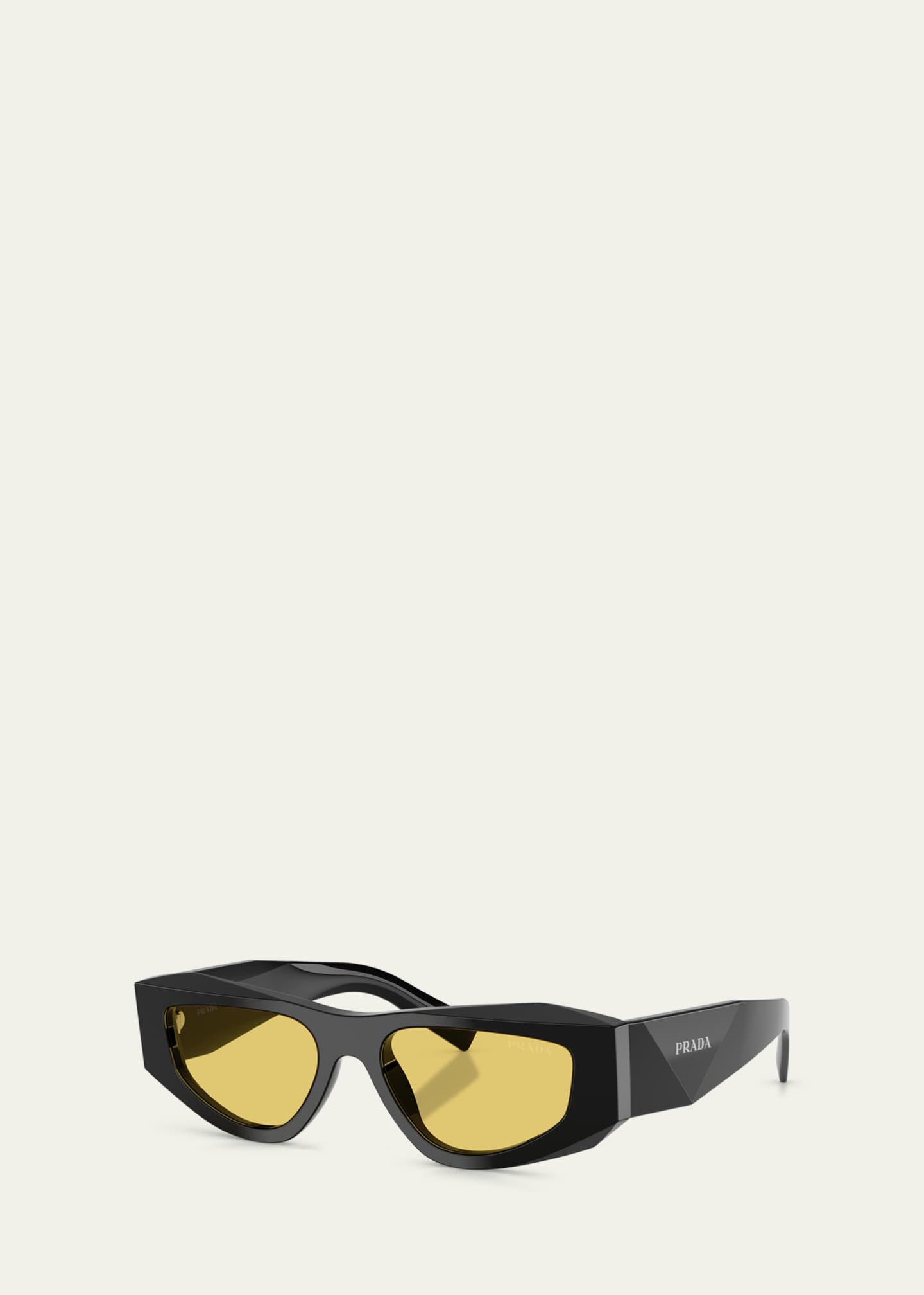 Prada Men's 0PR B19SF Acetate Rectangle Sunglasses Image 2 of 3